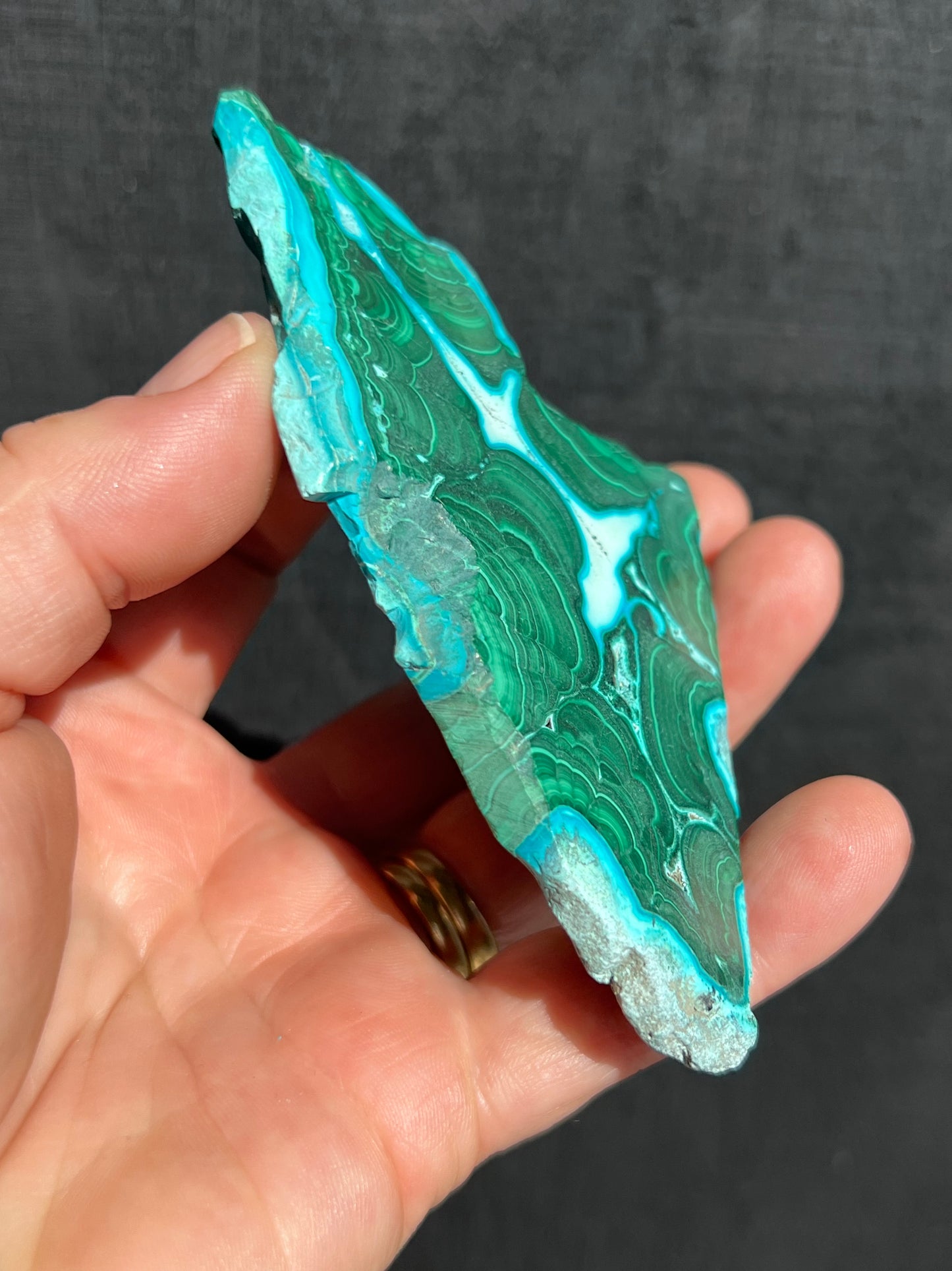 Malachite with Chrysocolla Slice