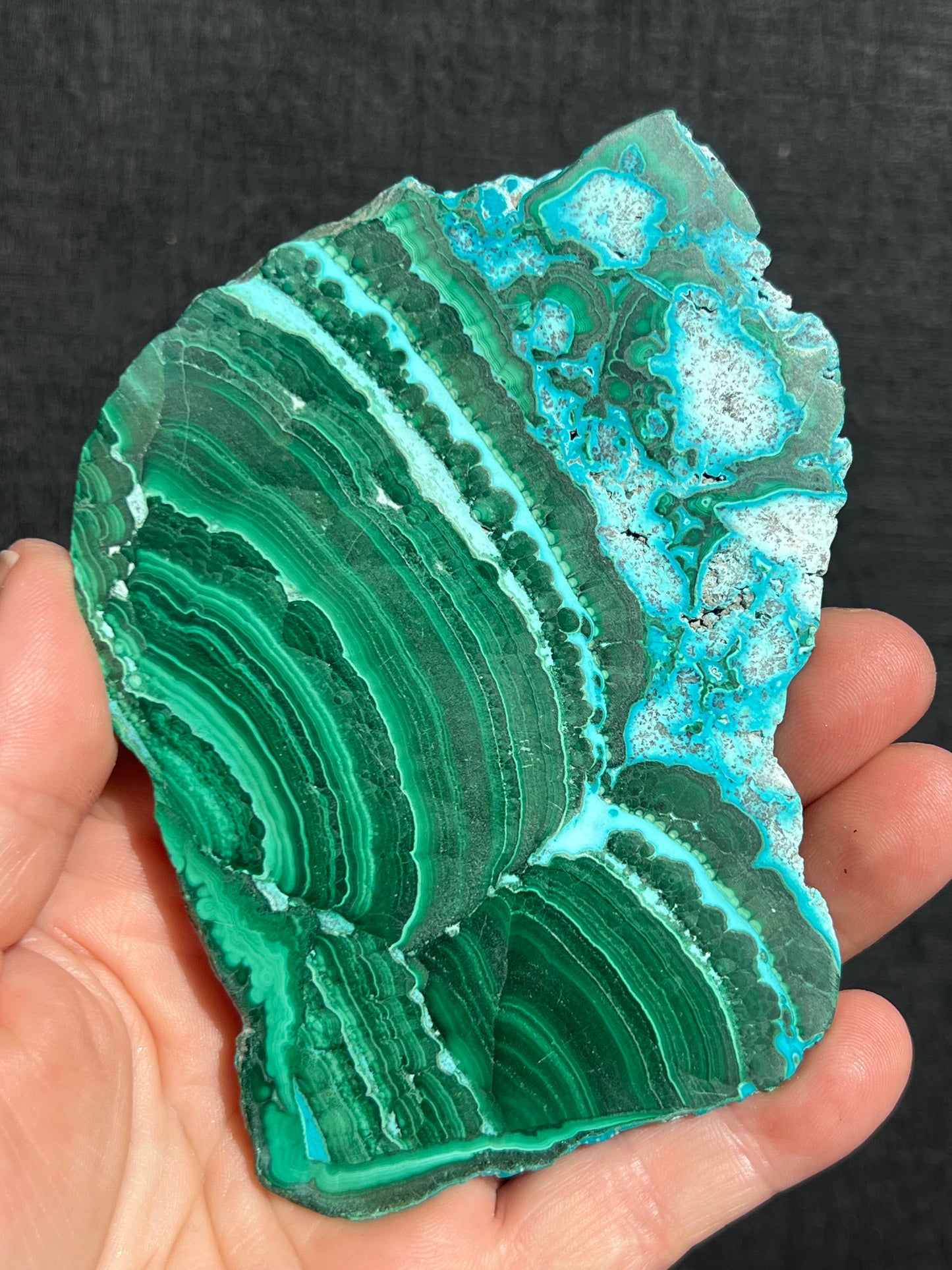 Malachite with Chrysocolla Slice