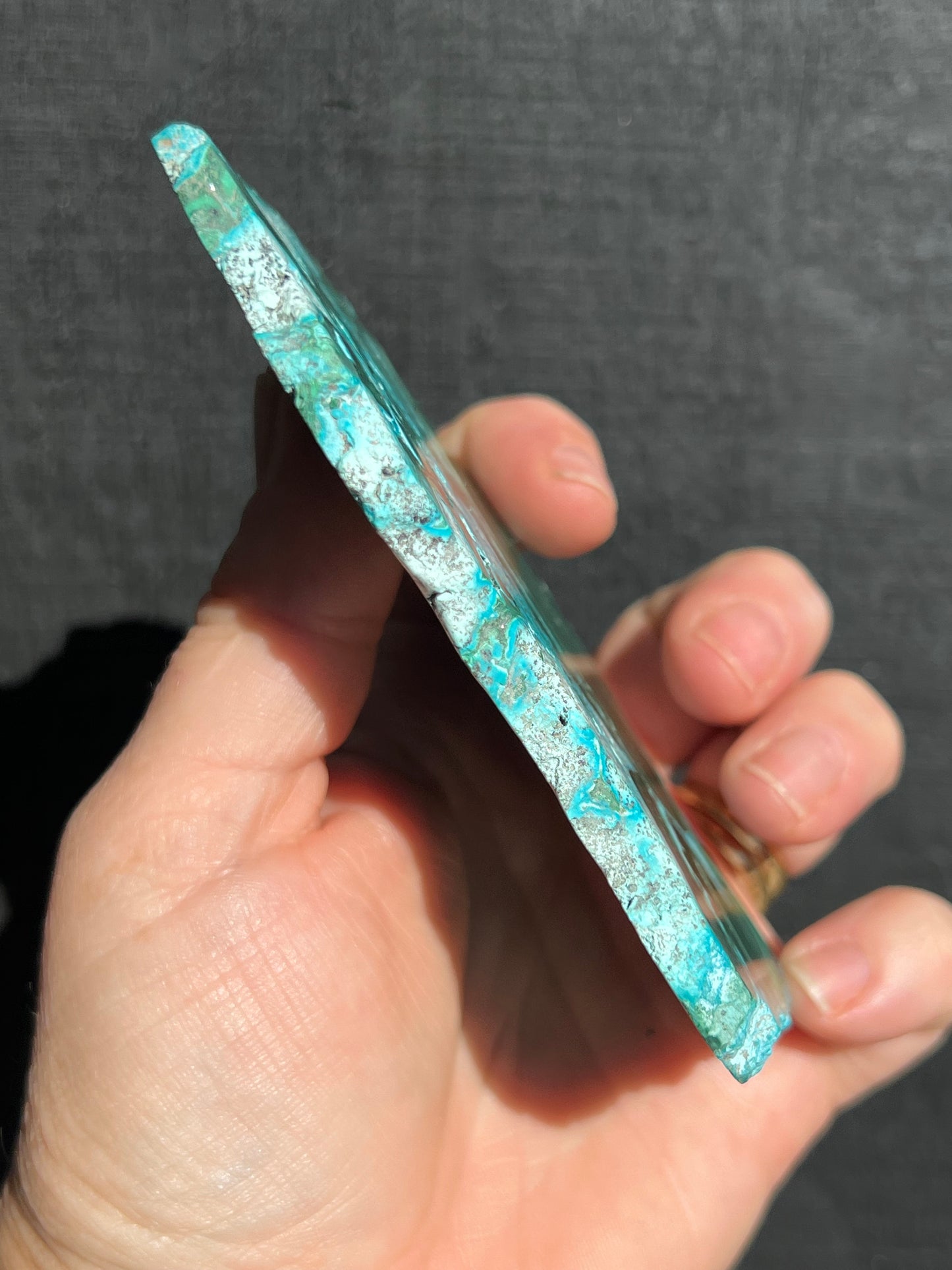 Malachite with Chrysocolla Slice