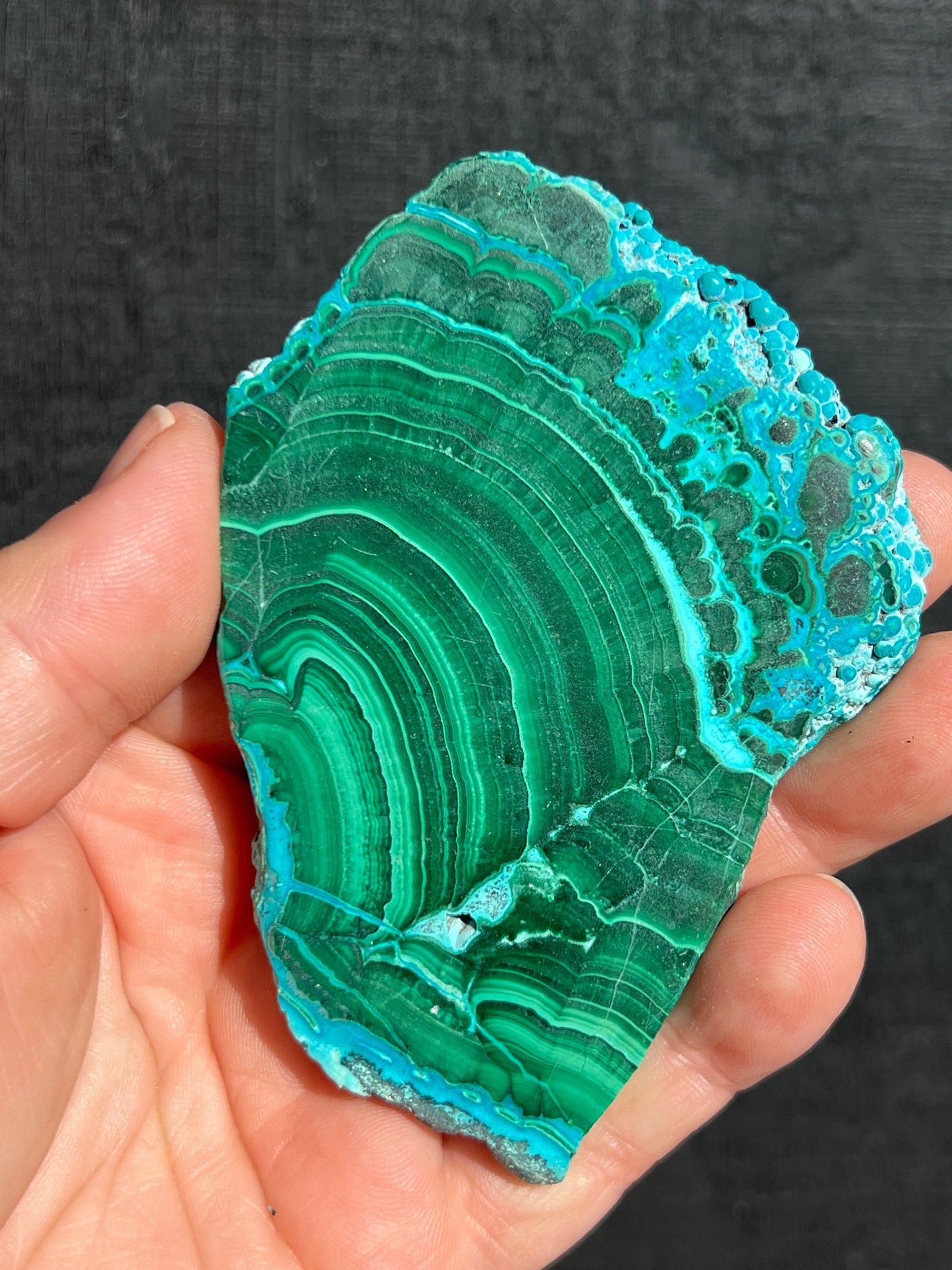 Malachite with Chrysocolla Slice