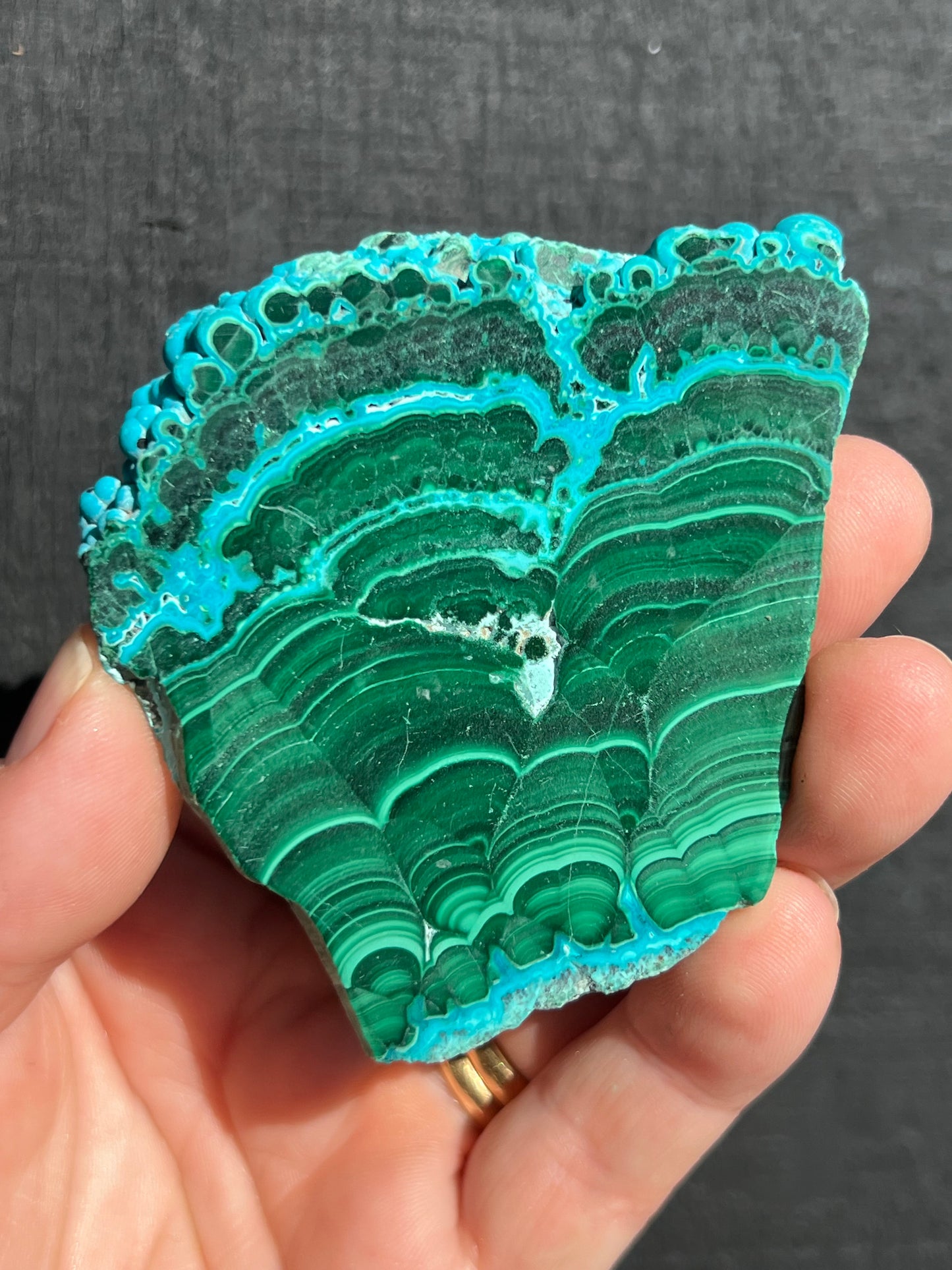 Malachite with Chrysocolla Slice
