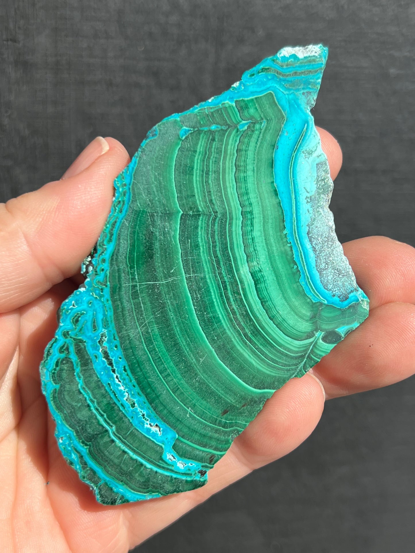 Malachite with Chrysocolla Slice