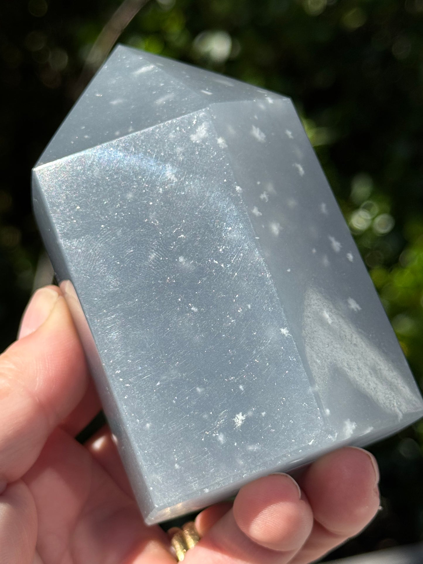 Angelite Tower, “Snowflake” or “Feather”
