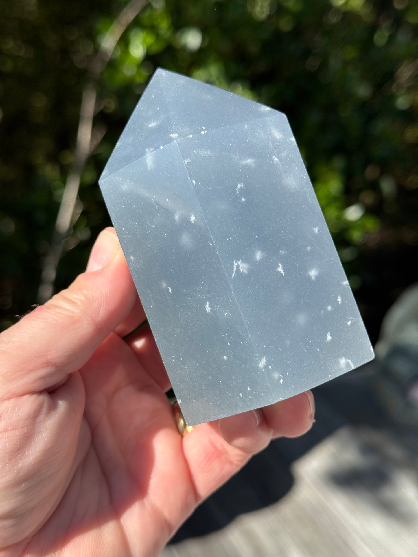 Angelite Tower, “Snowflake”- “Feather”