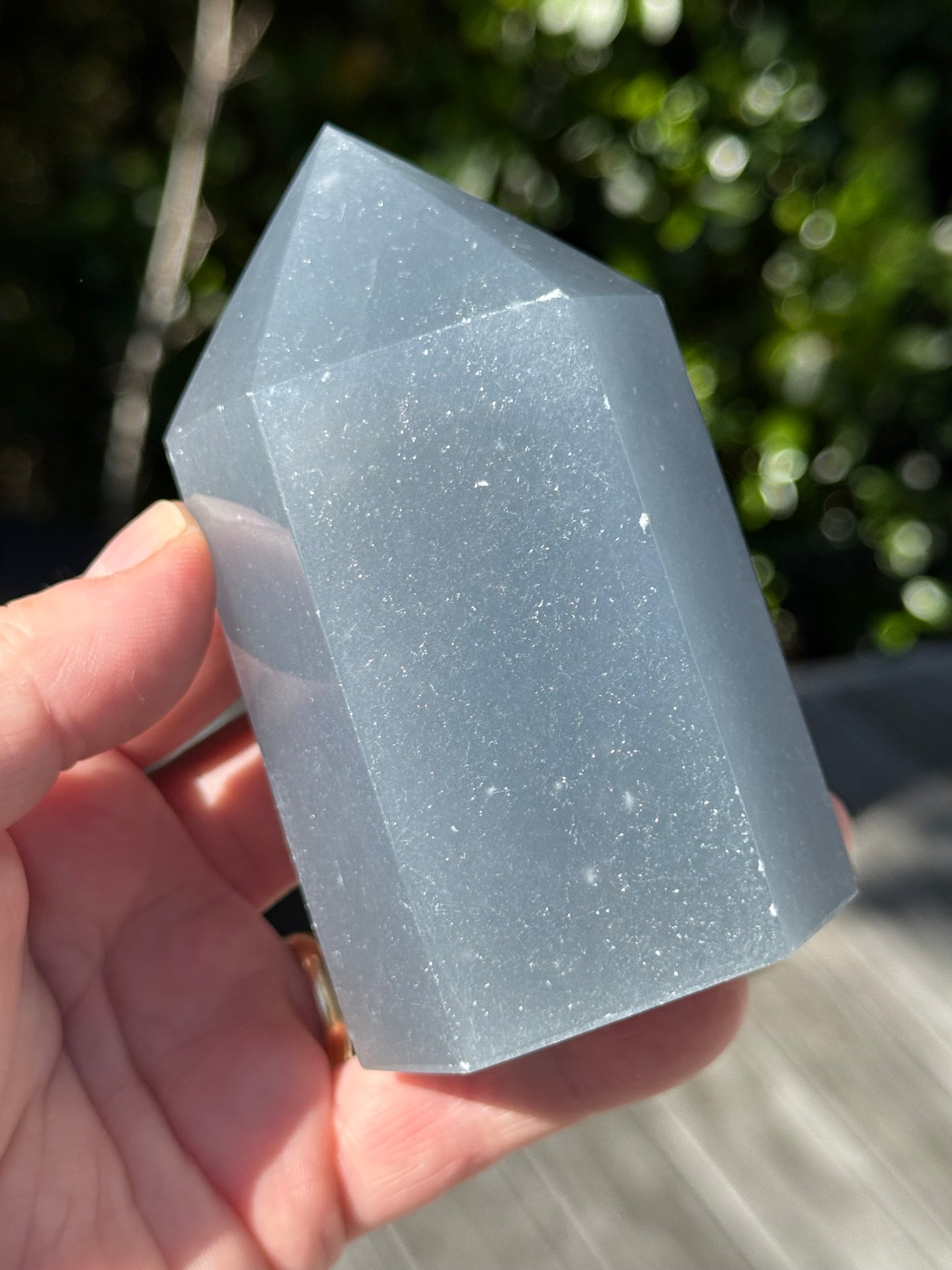 Angelite Tower, “Snowflake”-“Feather”