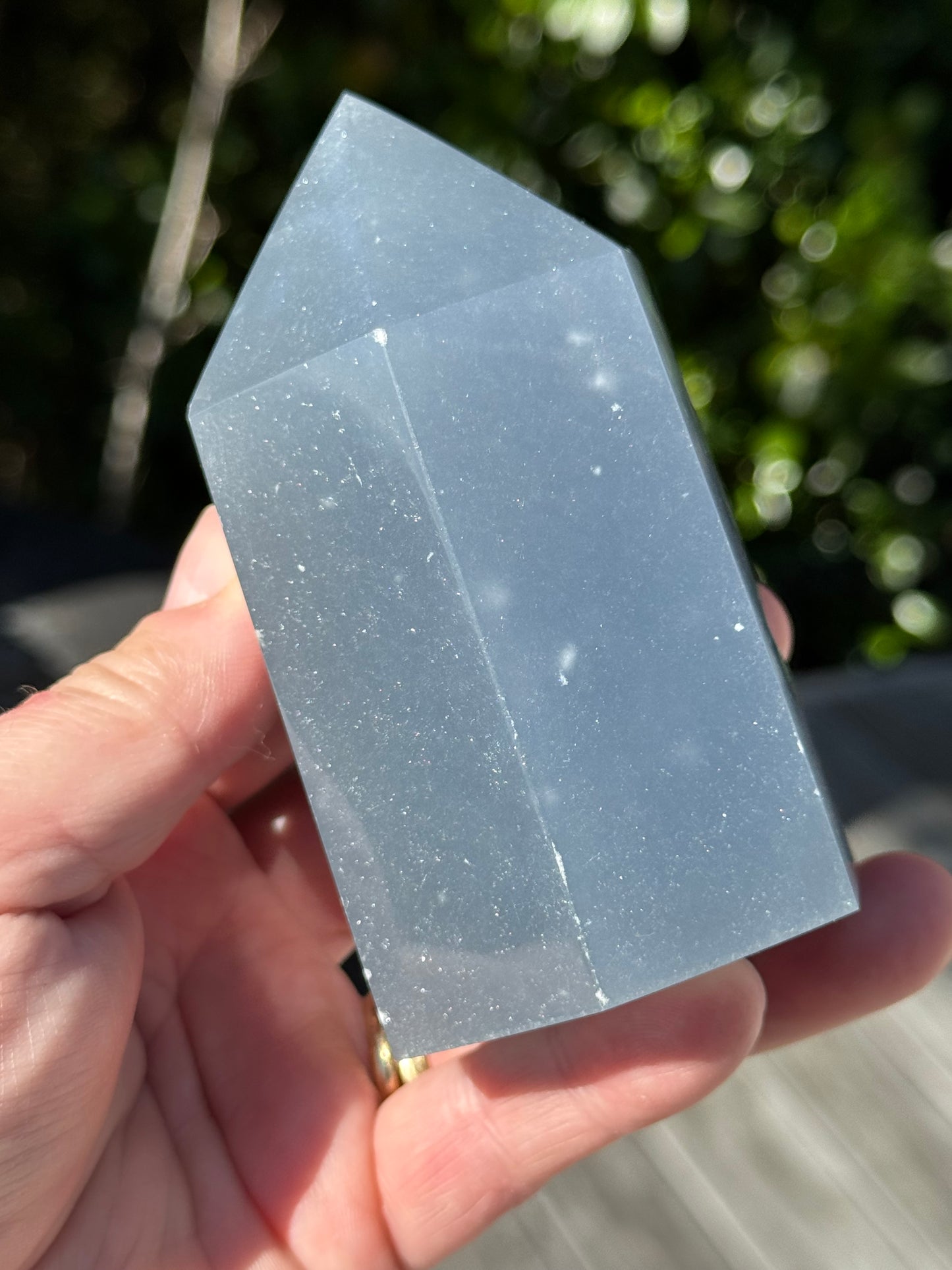 Angelite Tower, “Snowflake”-“Feather”