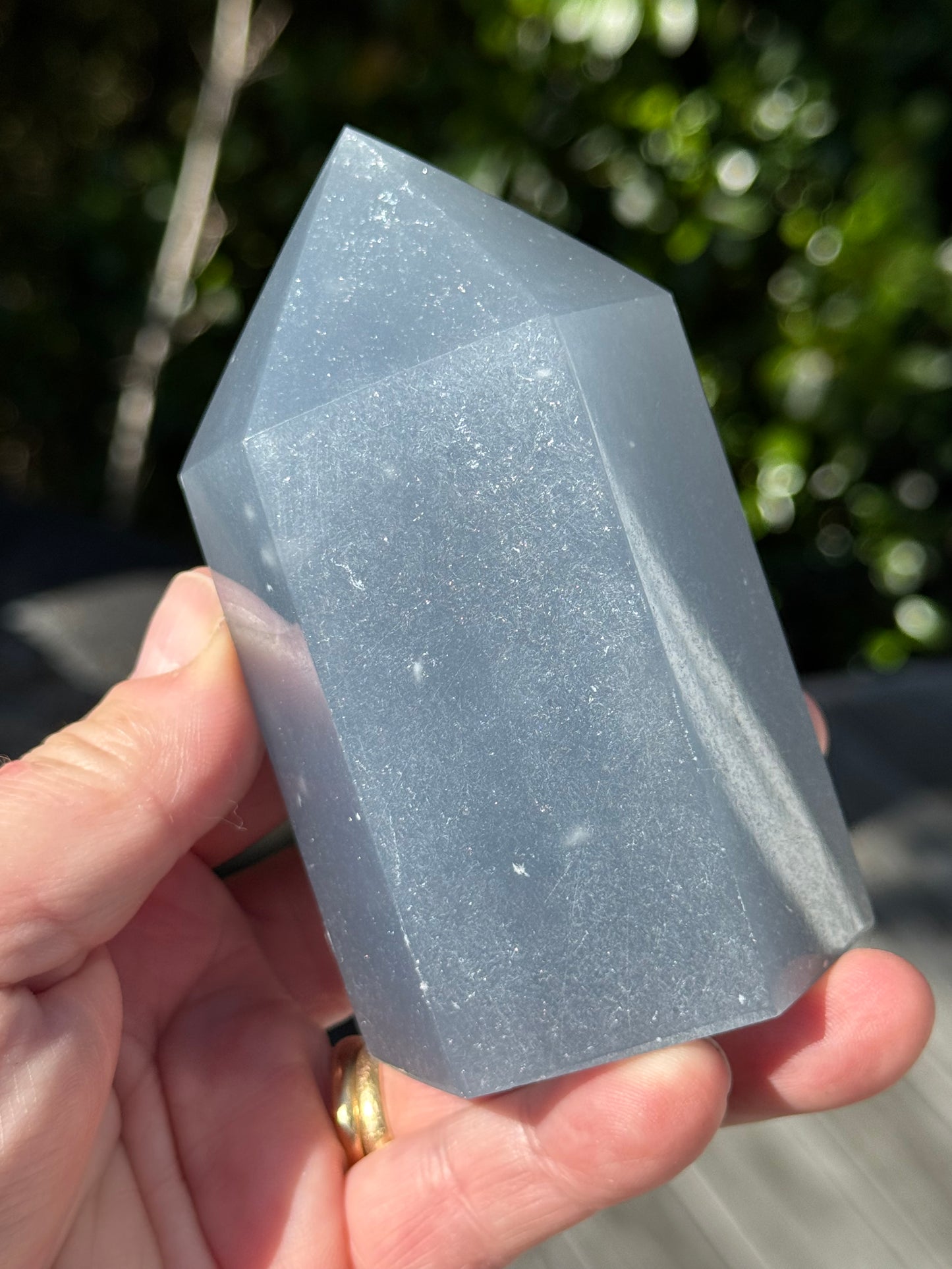 Angelite Tower, “Snowflake”-“Feather”