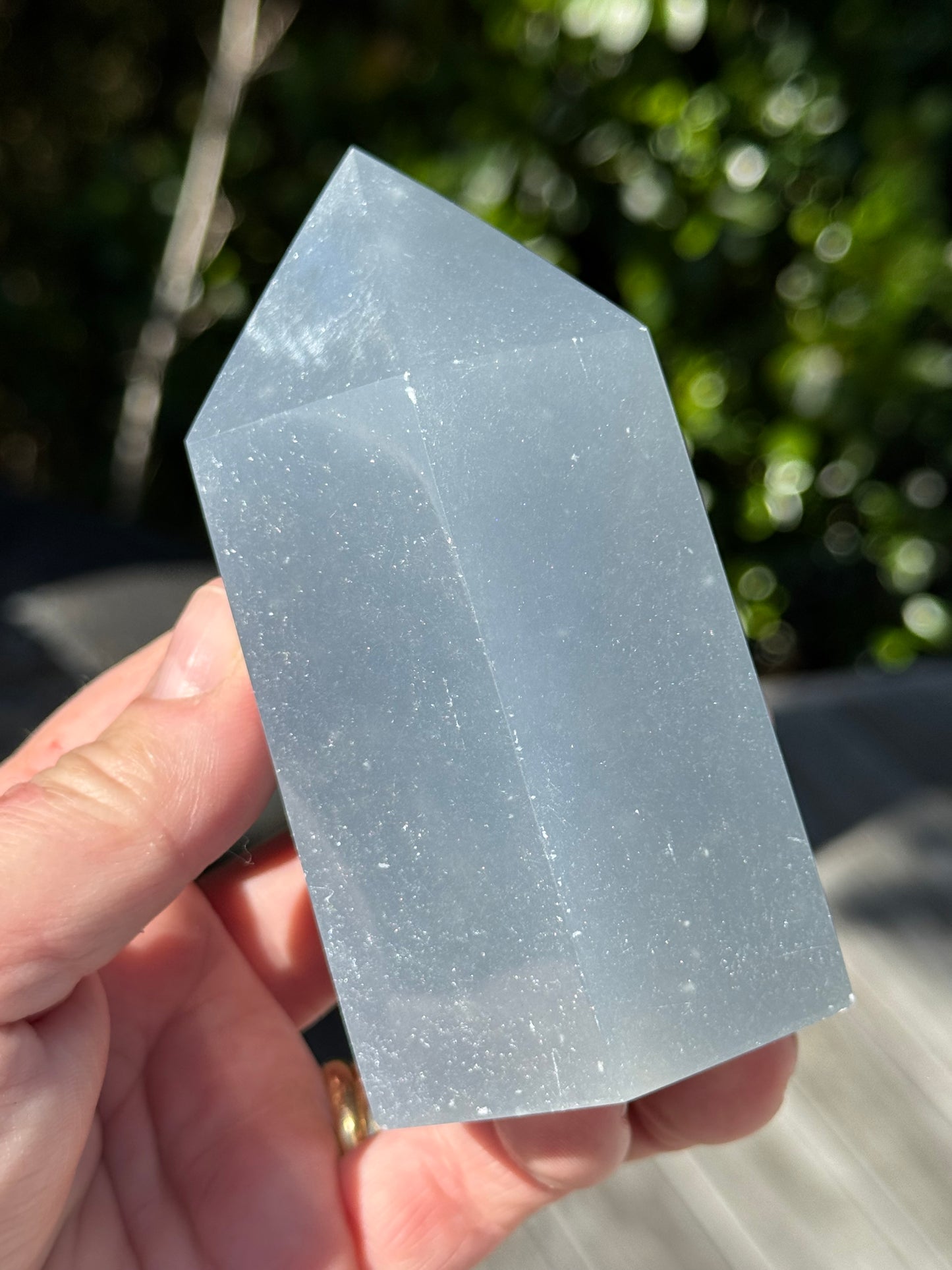 Angelite Tower, “Snowflake”-“Feather”