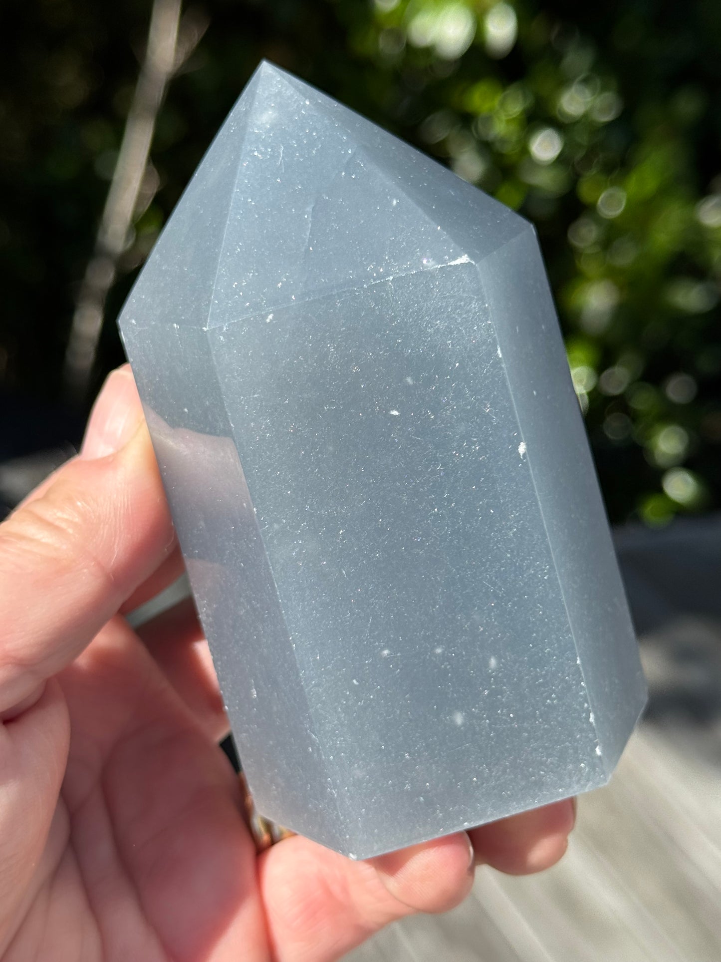 Angelite Tower, “Snowflake”-“Feather”