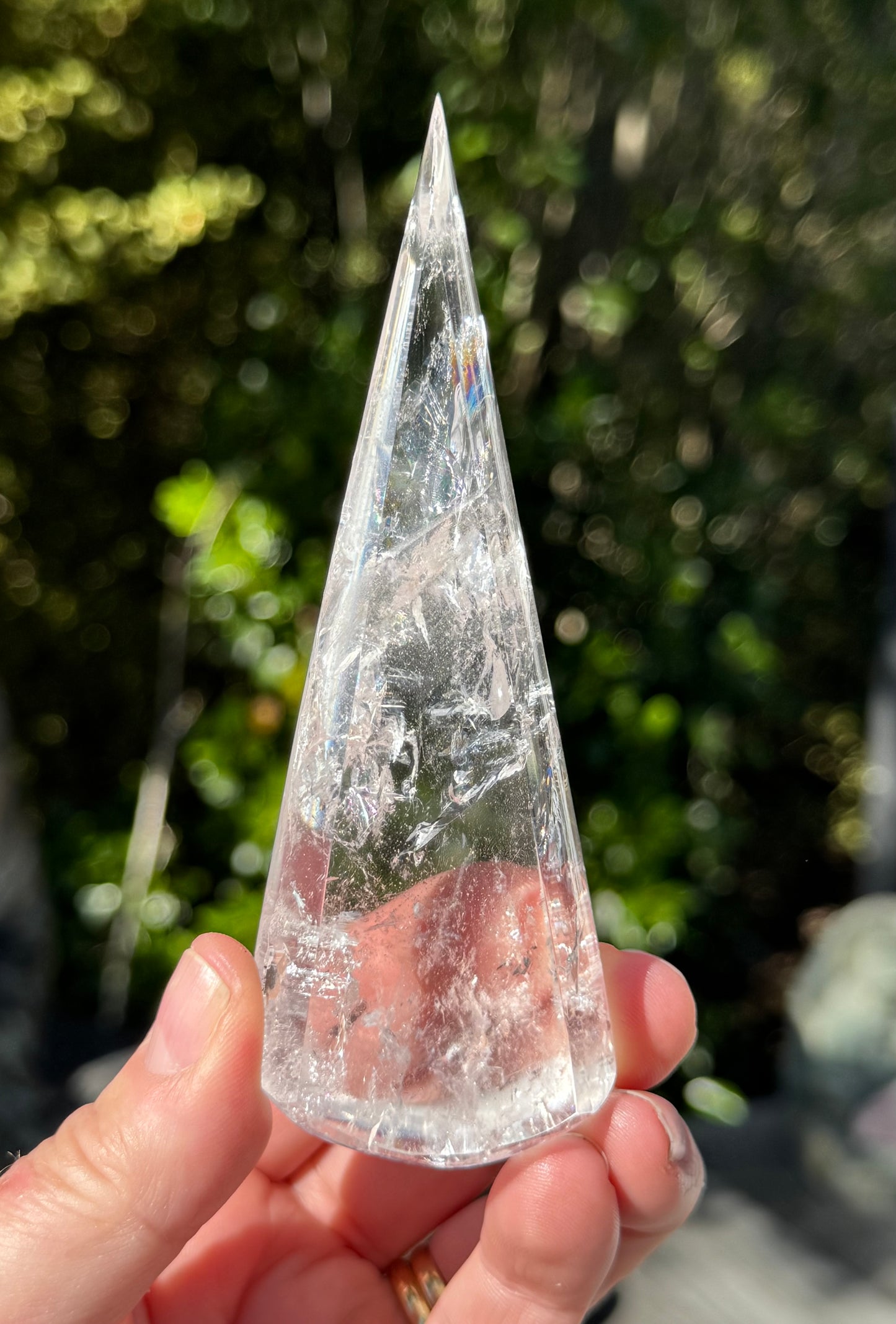 Clear Quartz Teardrop on stand