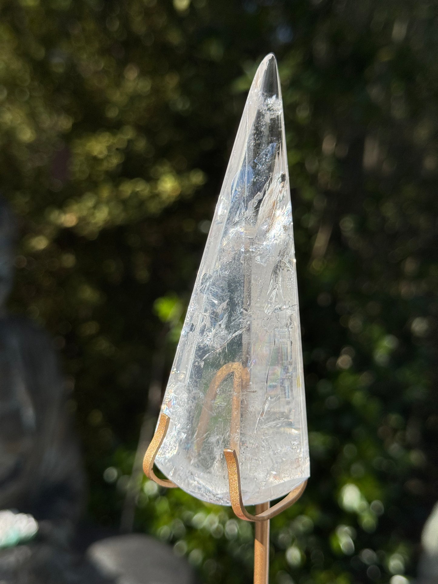 Clear Quartz Teardrop on stand