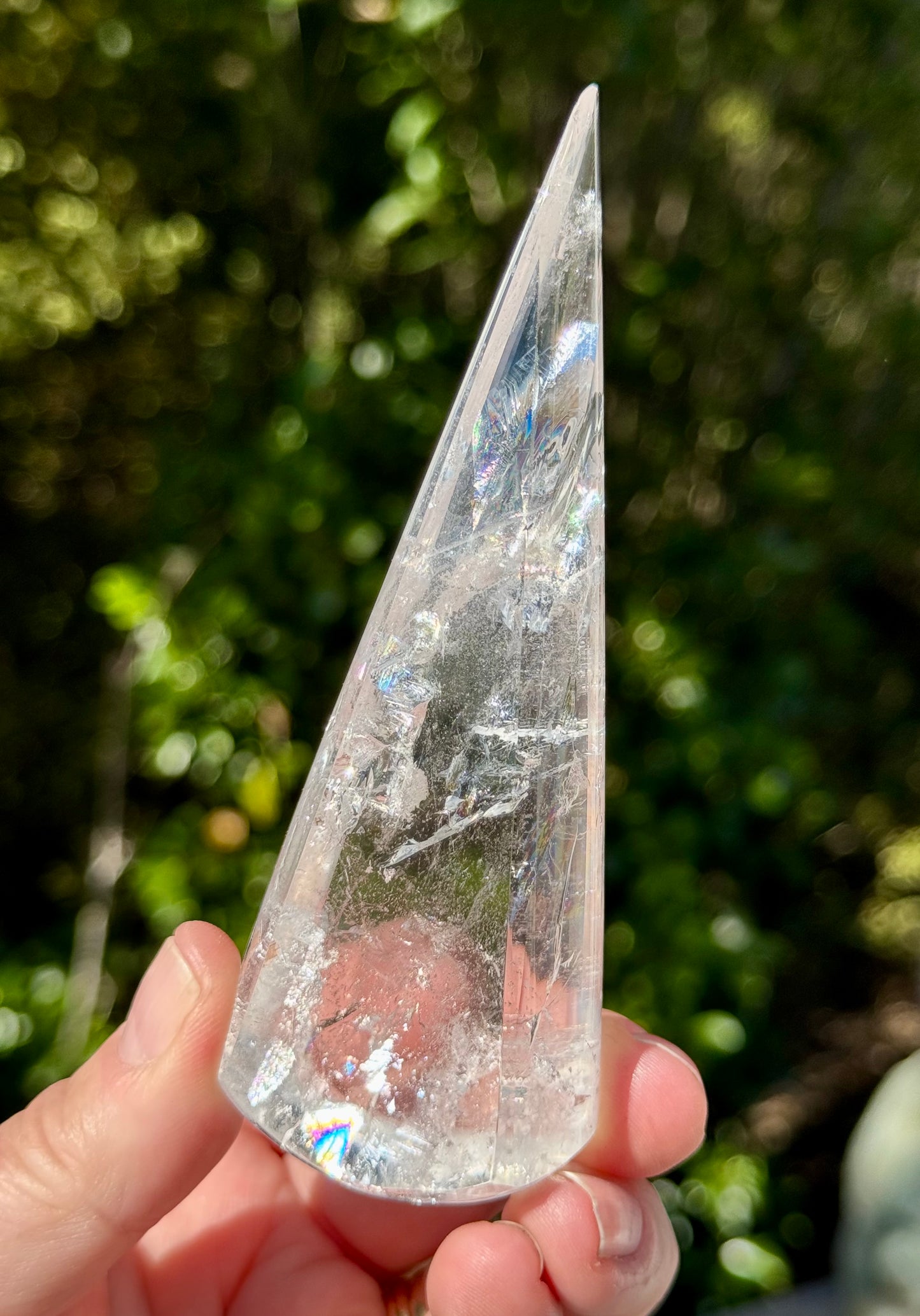 Clear Quartz Teardrop on stand