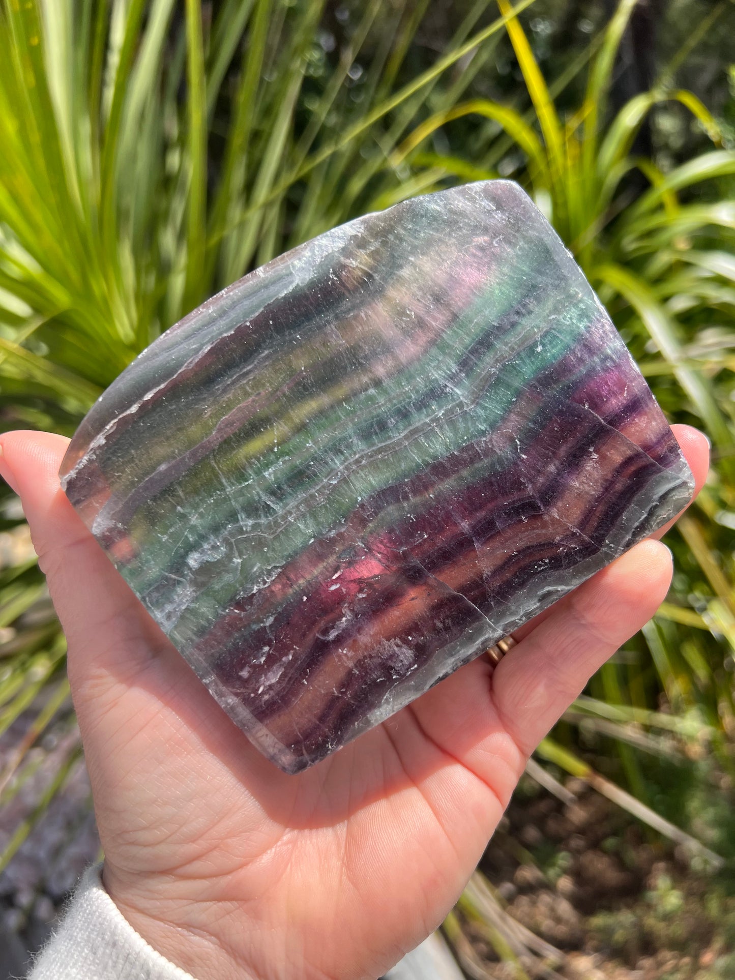 Rainbow Fluorite Slice