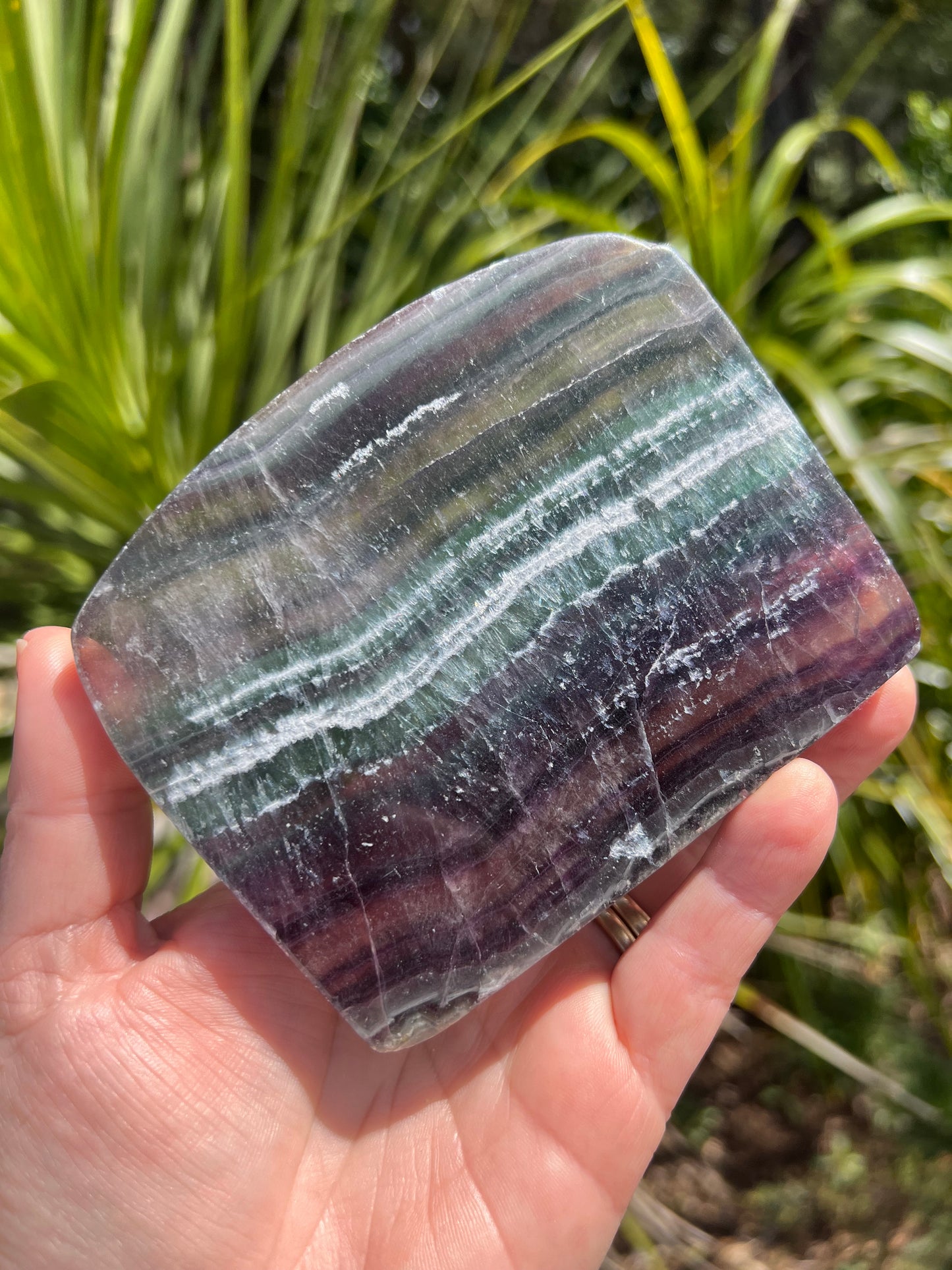 Rainbow Fluorite Slice