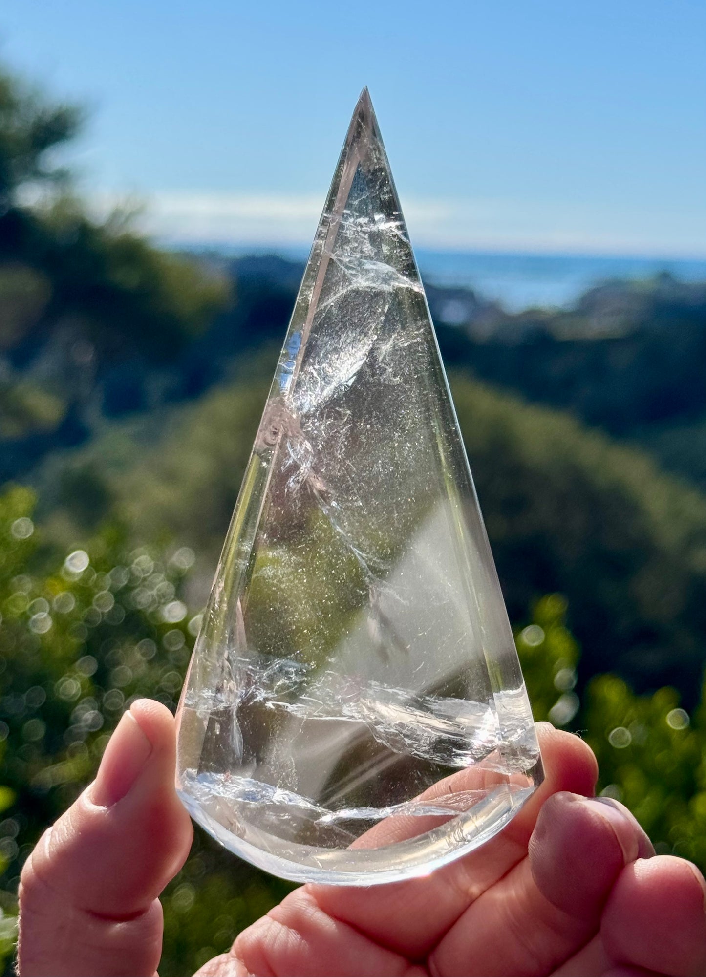 Clear Quartz Teardrop on stand