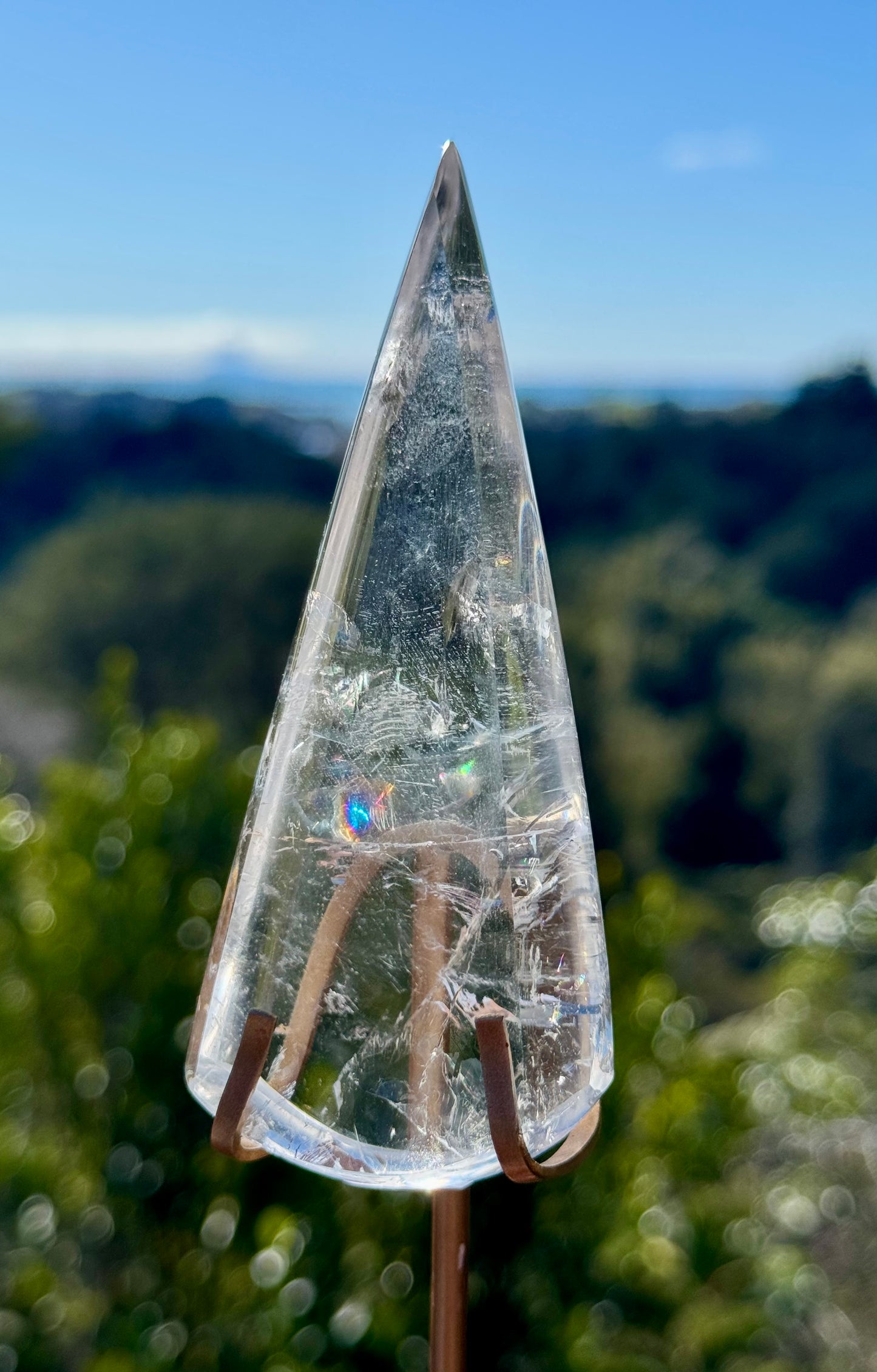 Clear Quartz Teardrop on stand