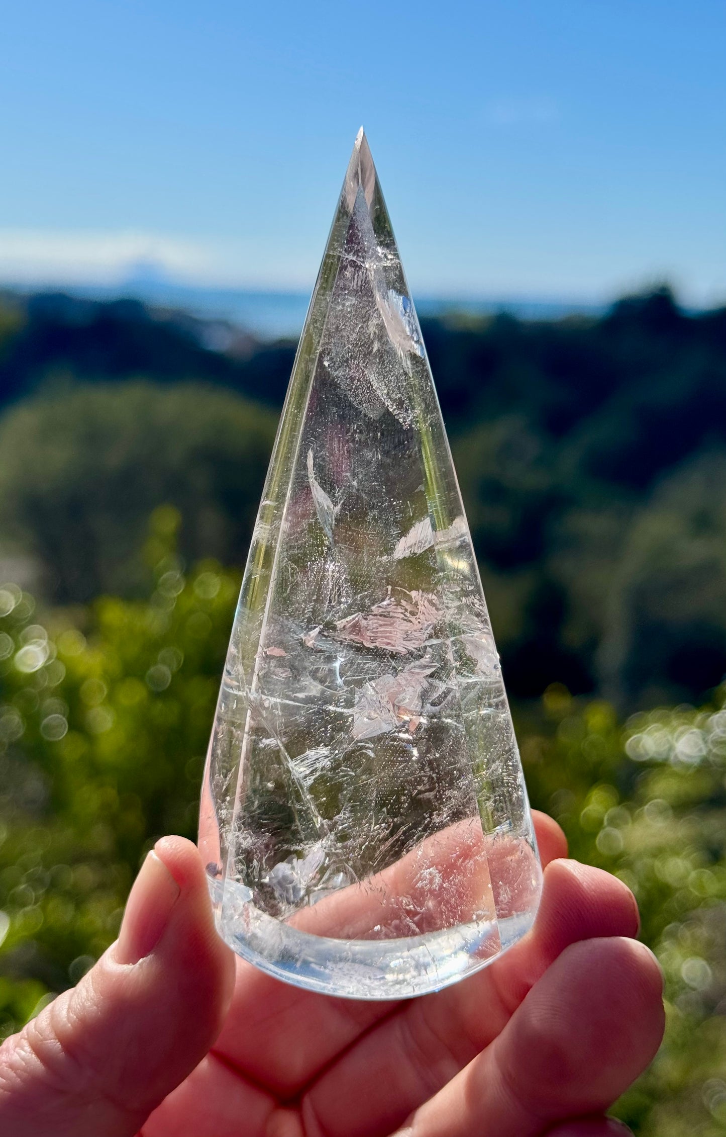 Clear Quartz Teardrop on stand