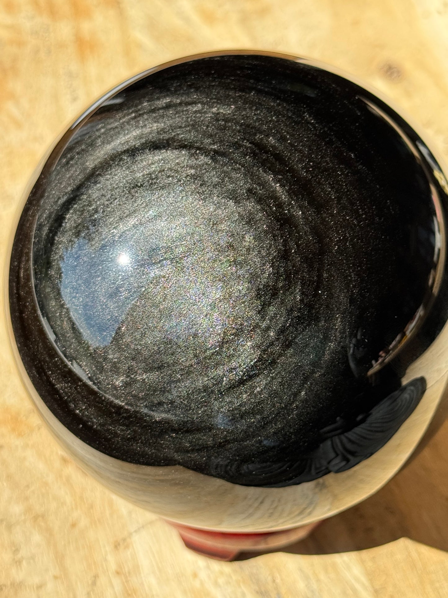 Golden Silver Sheen Obsidian Sphere, Large