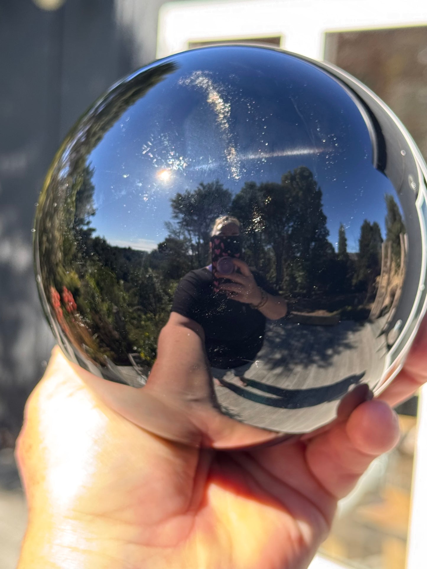 Large Silver Sheen Obsidian Sphere