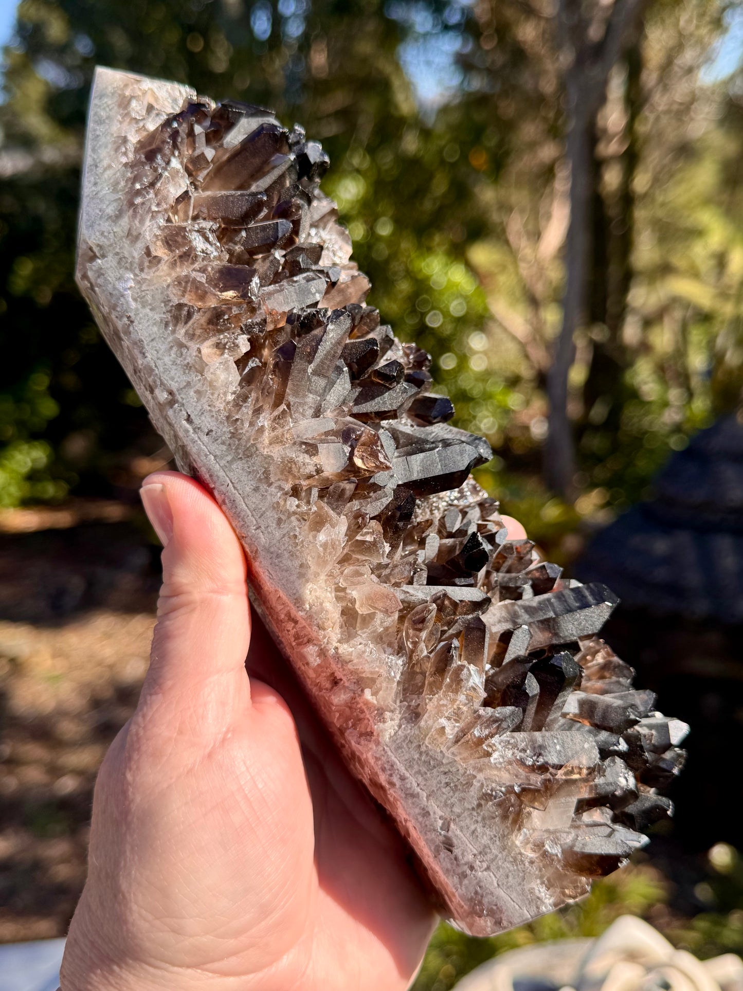 Smoky Quartz Cluster Tower, Heated