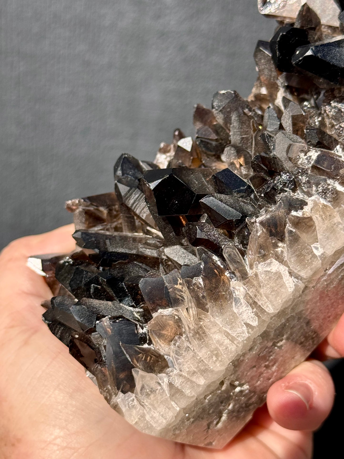 Smoky Quartz Cluster Tower, Heated