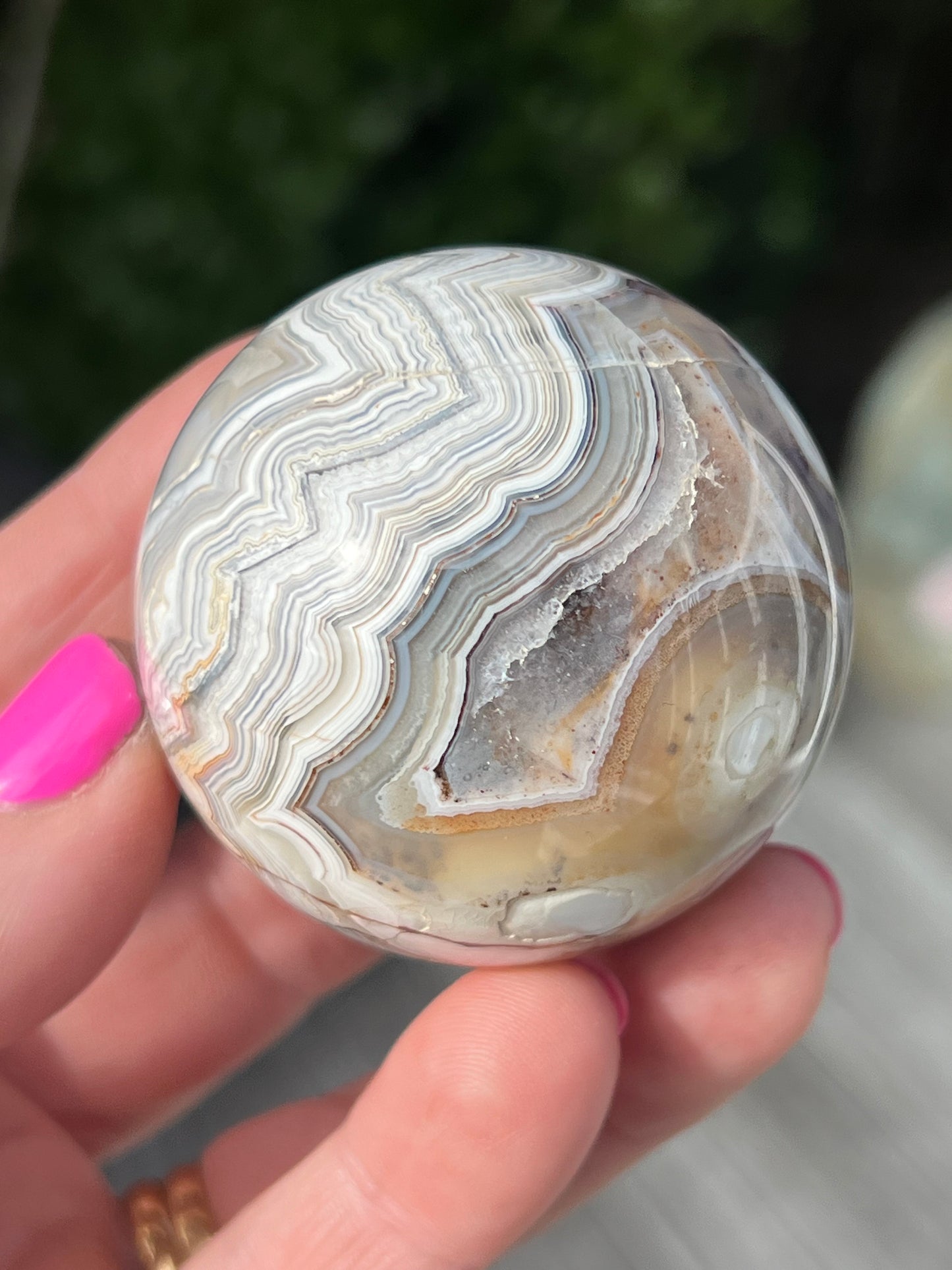 Crazy Lace Agate Sphere, Mexican