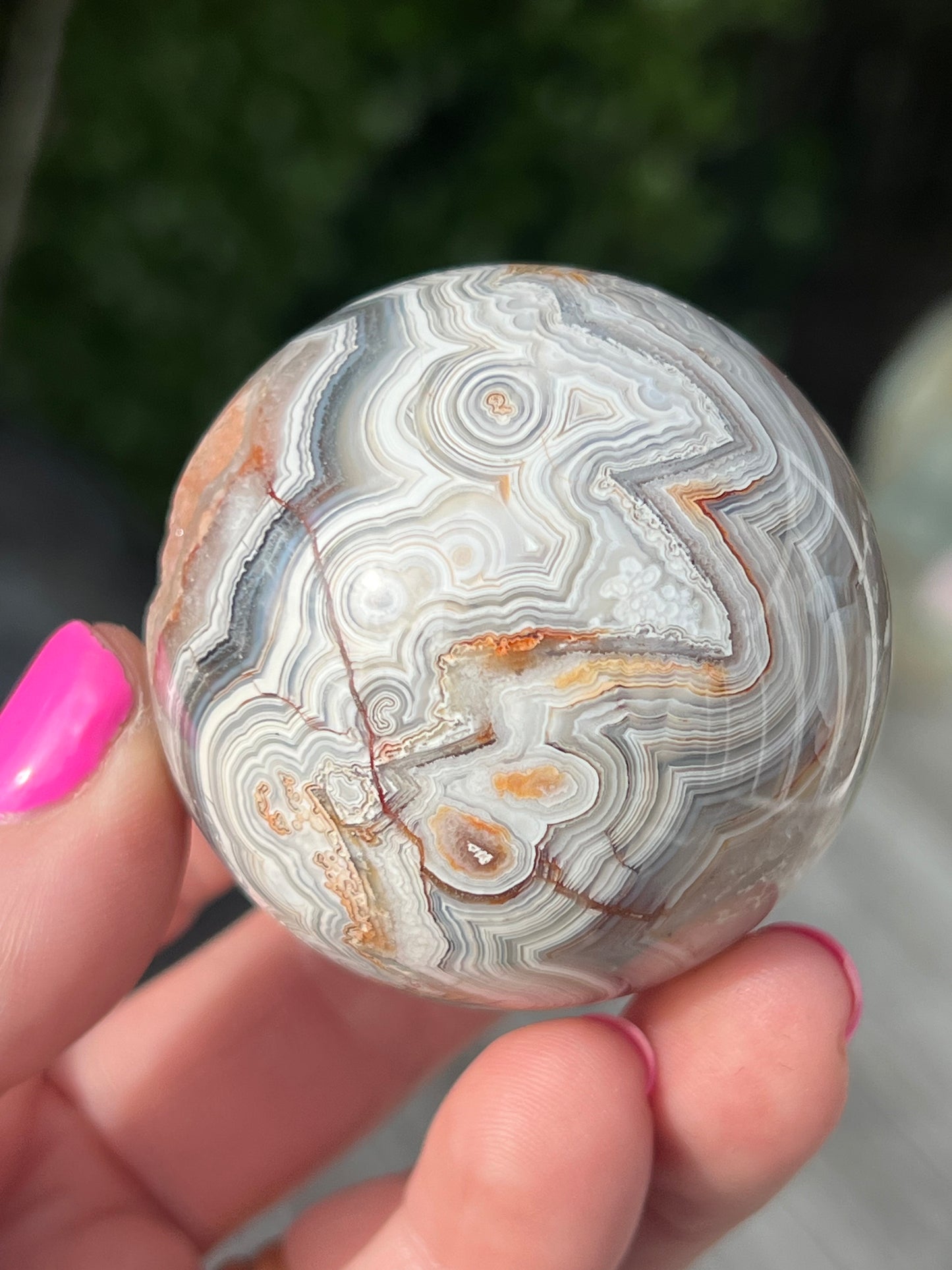 Crazy Lace Agate Sphere, Mexican