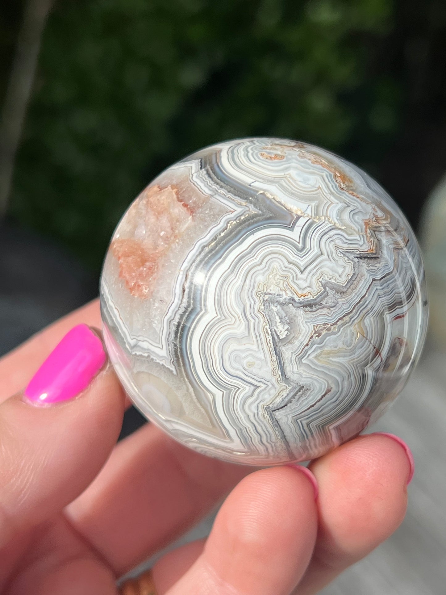 Crazy Lace Agate Sphere, Mexican