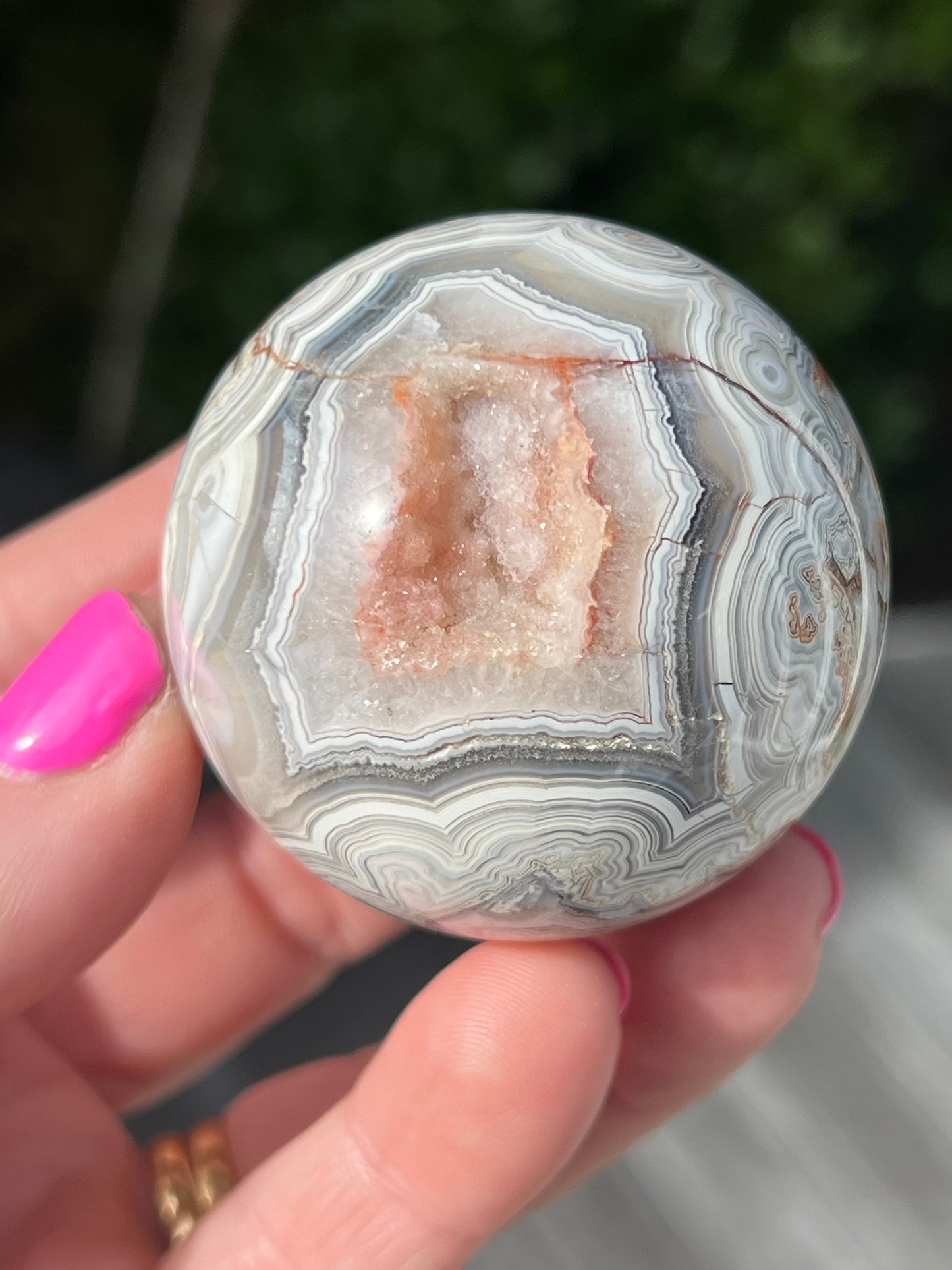 Crazy Lace Agate Sphere, Mexican