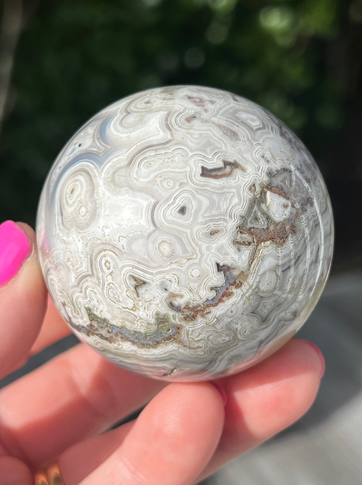 Crazy Lace Agate Sphere, Mexican