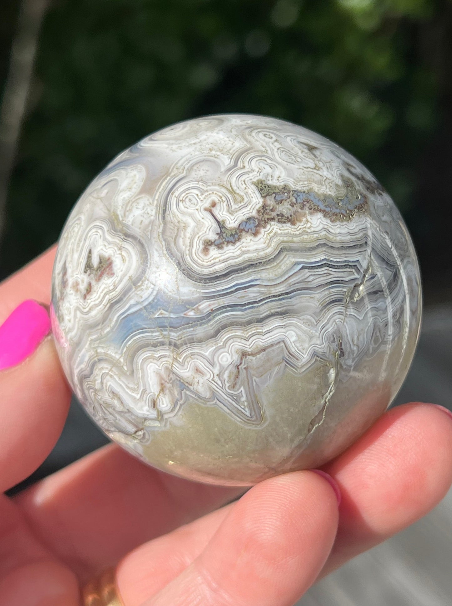Crazy Lace Agate Sphere, Mexican