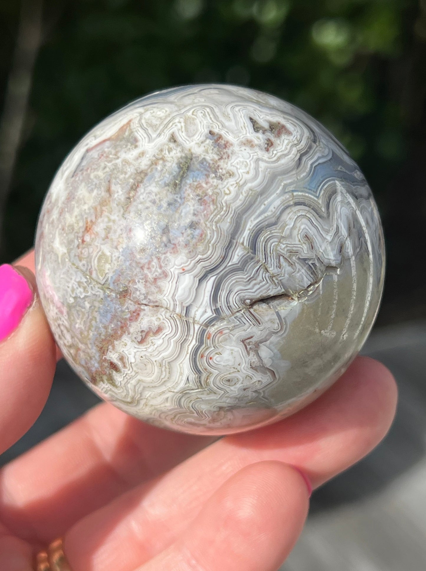 Crazy Lace Agate Sphere, Mexican