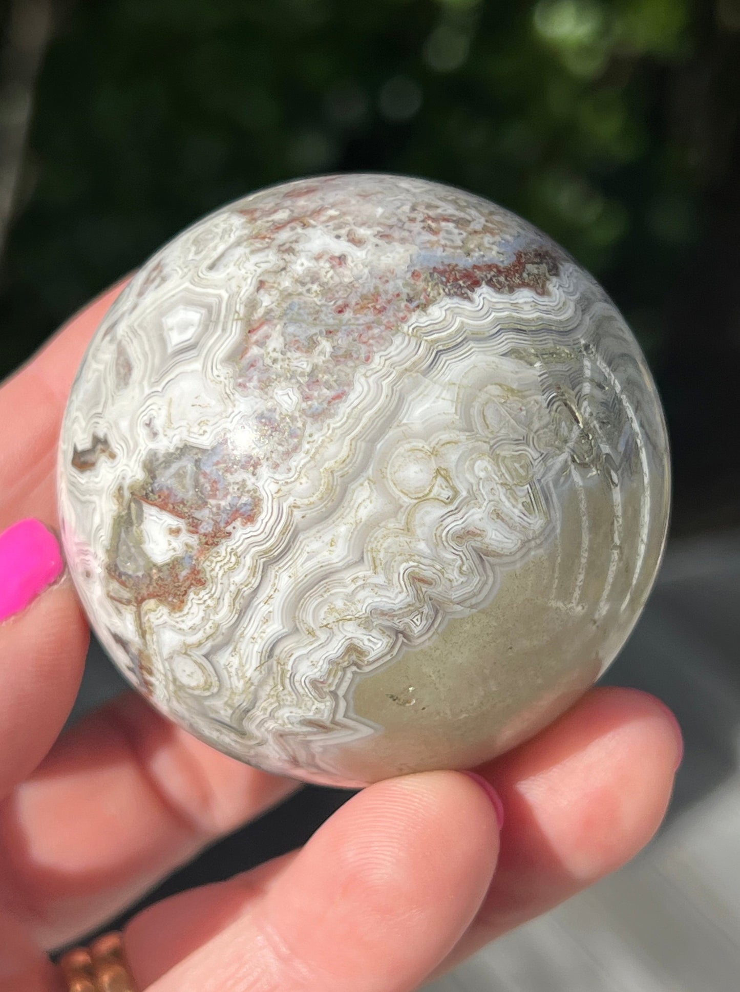 Crazy Lace Agate Sphere, Mexican