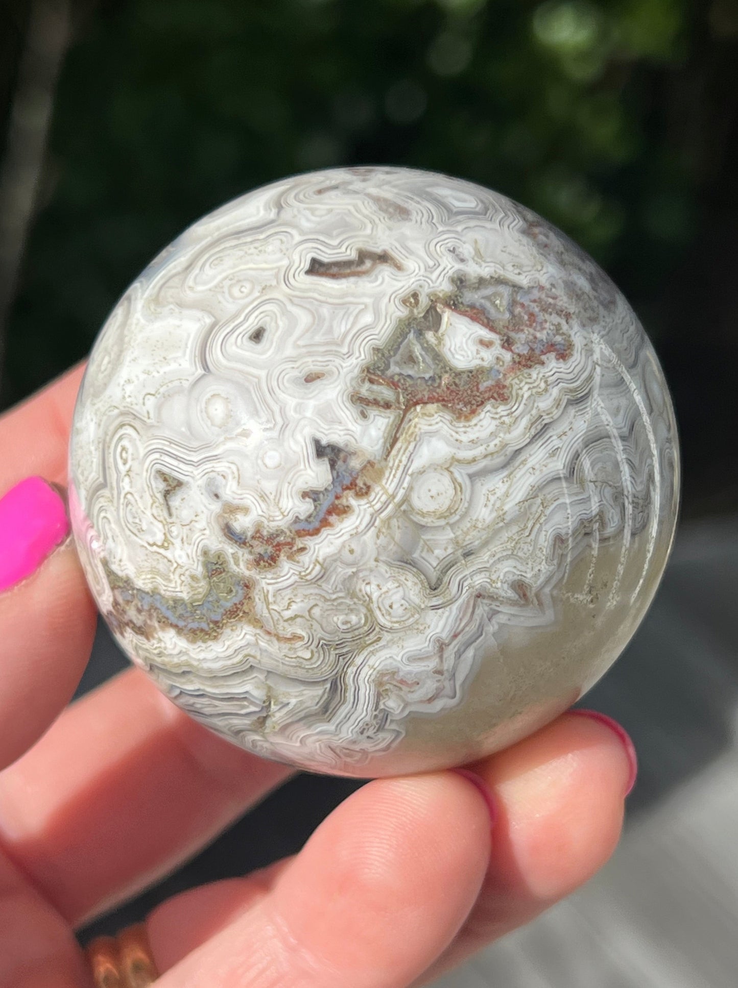 Crazy Lace Agate Sphere, Mexican