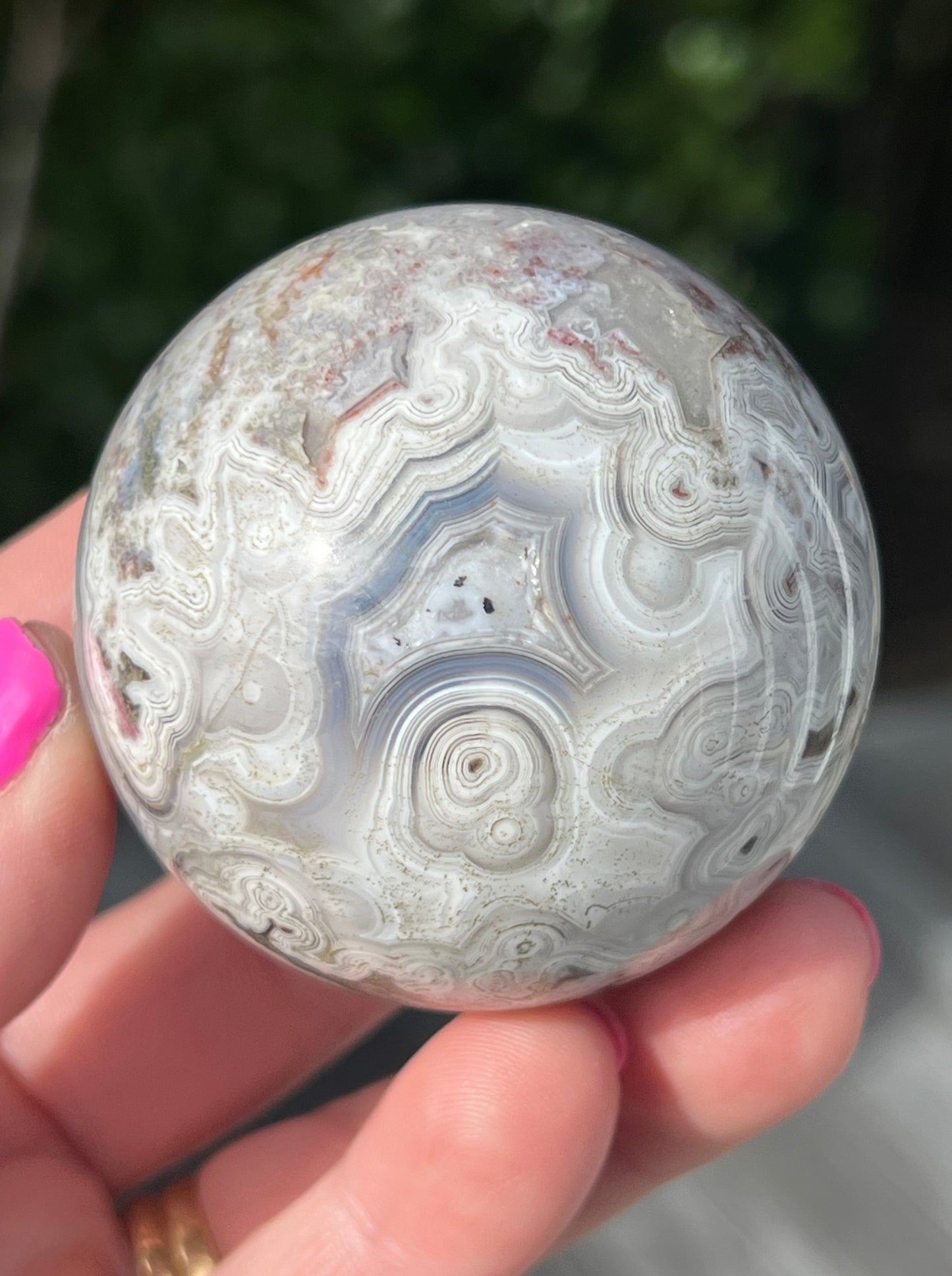Crazy Lace Agate Sphere, Mexican