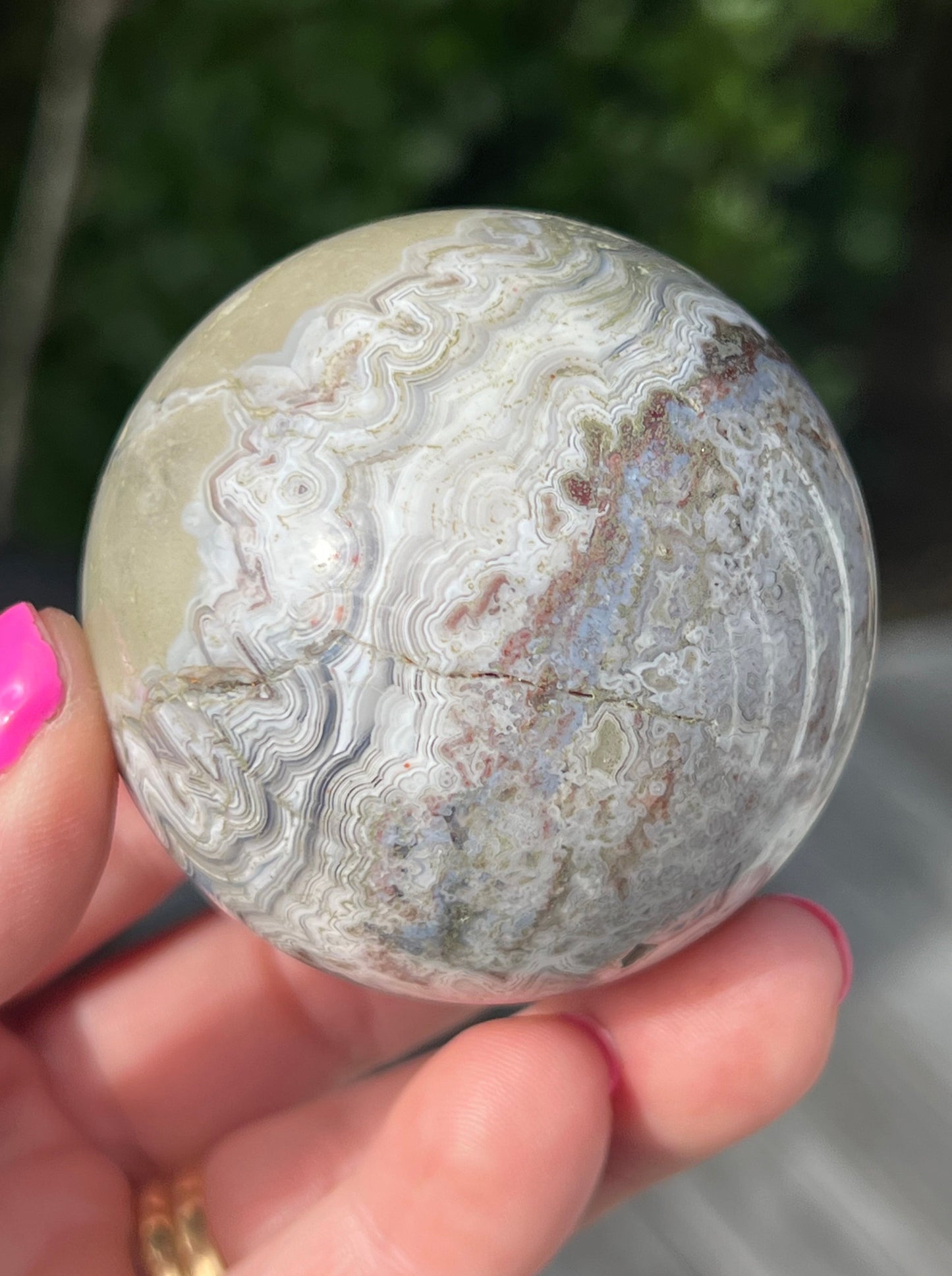 Crazy Lace Agate Sphere, Mexican