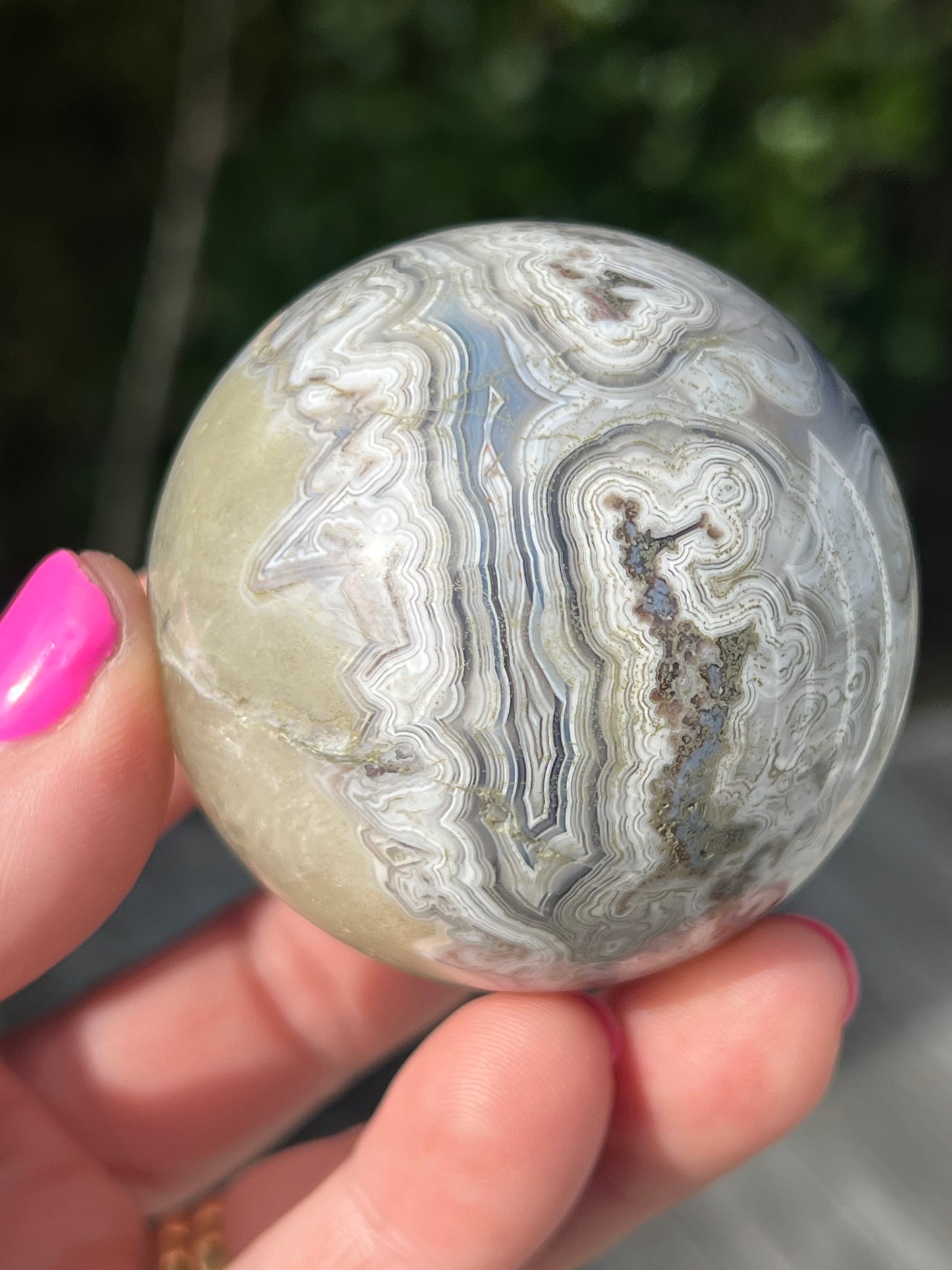 Crazy Lace Agate Sphere, Mexican