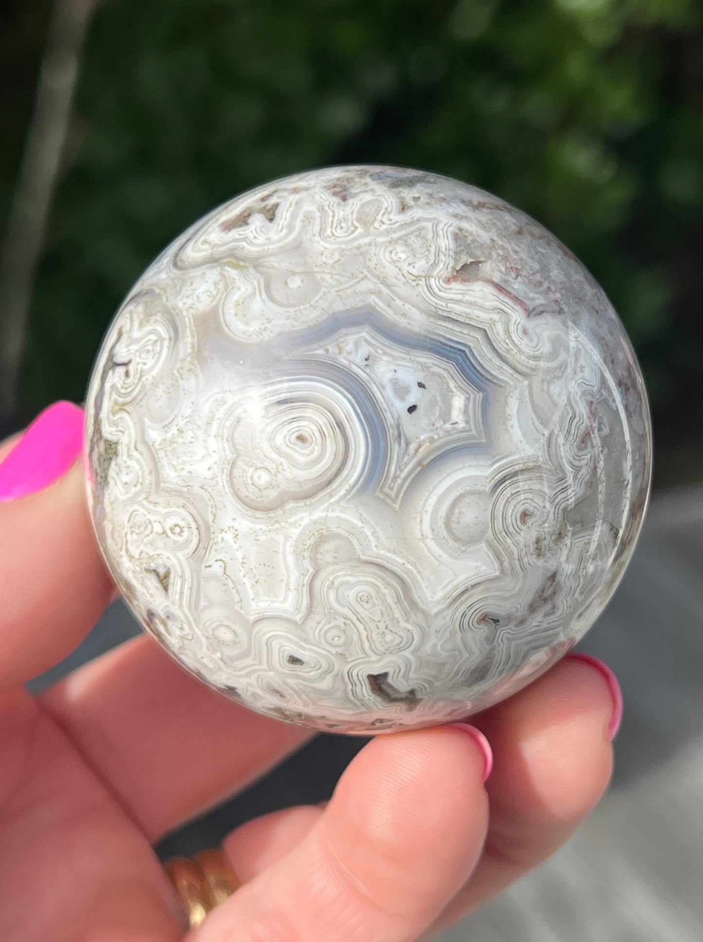 Crazy Lace Agate Sphere, Mexican