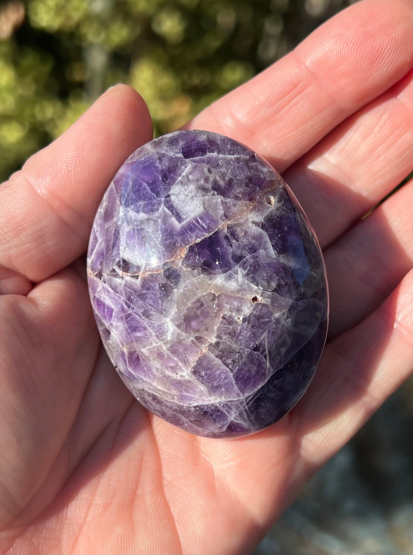 Chevron Amethyst Palm Stone