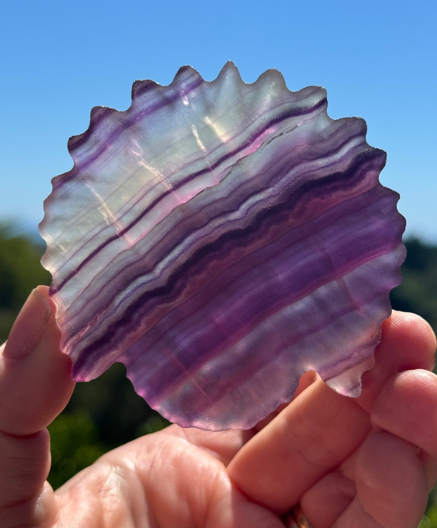 Purple Fluorite carved Indigenous American Head