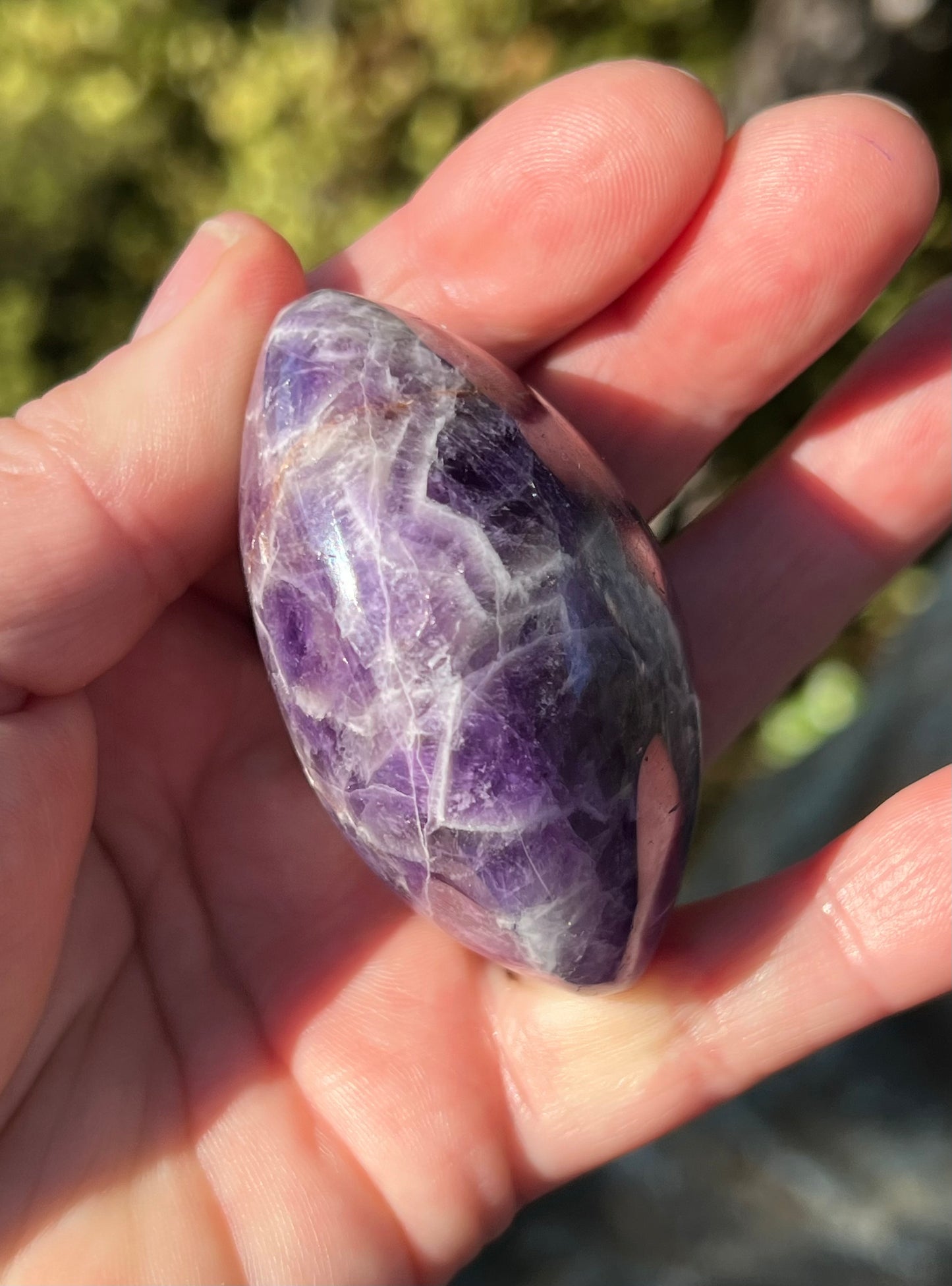Chevron Amethyst Palm Stone