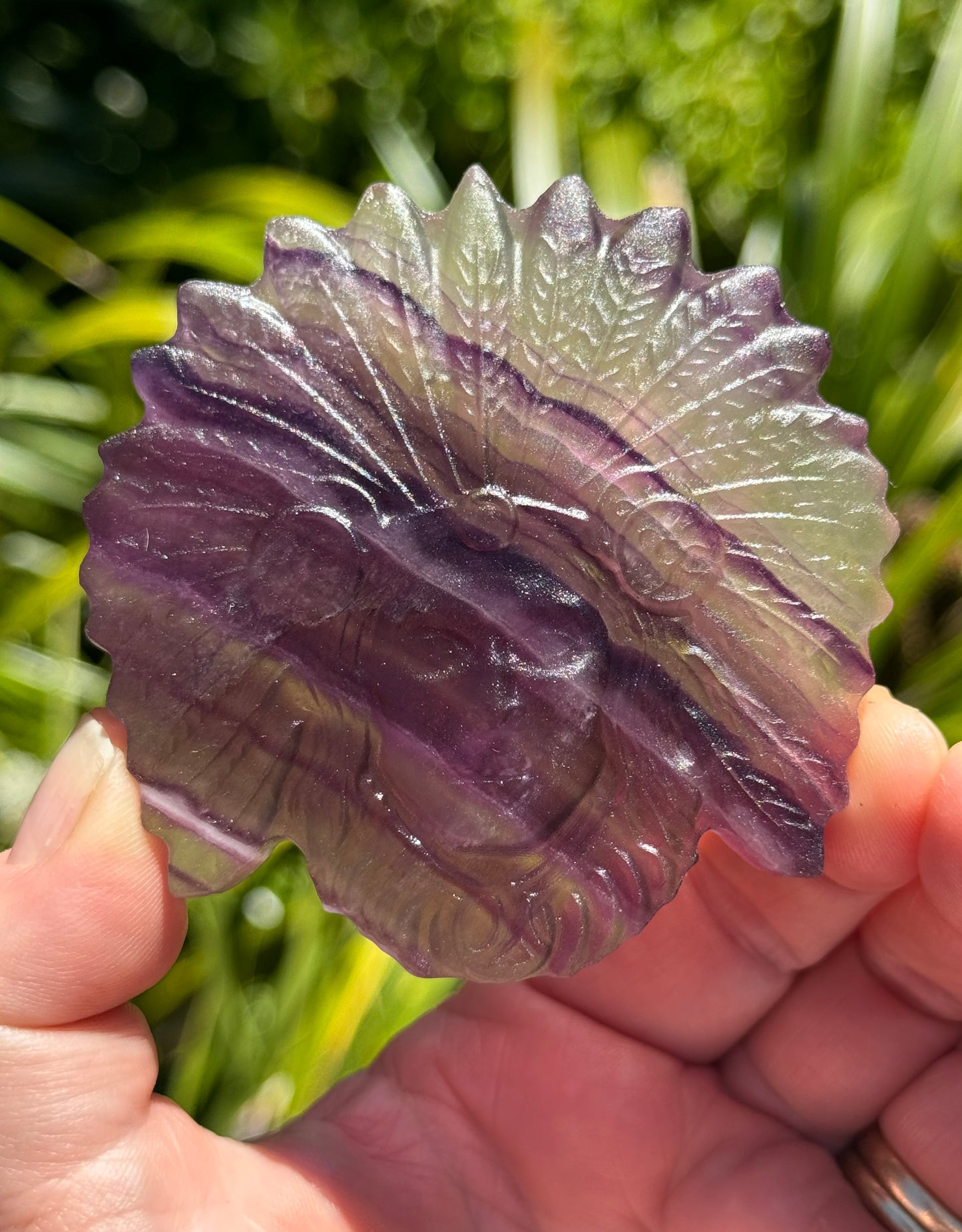 Purple Fluorite carved Indigenous American Head