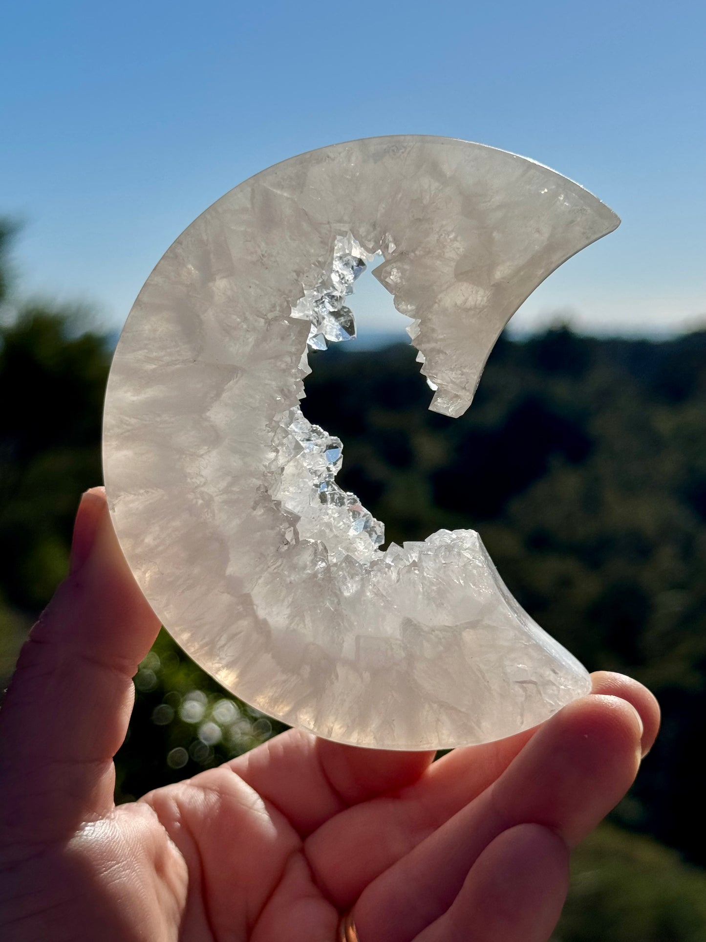 Druzy Agate Crescent Moon 1