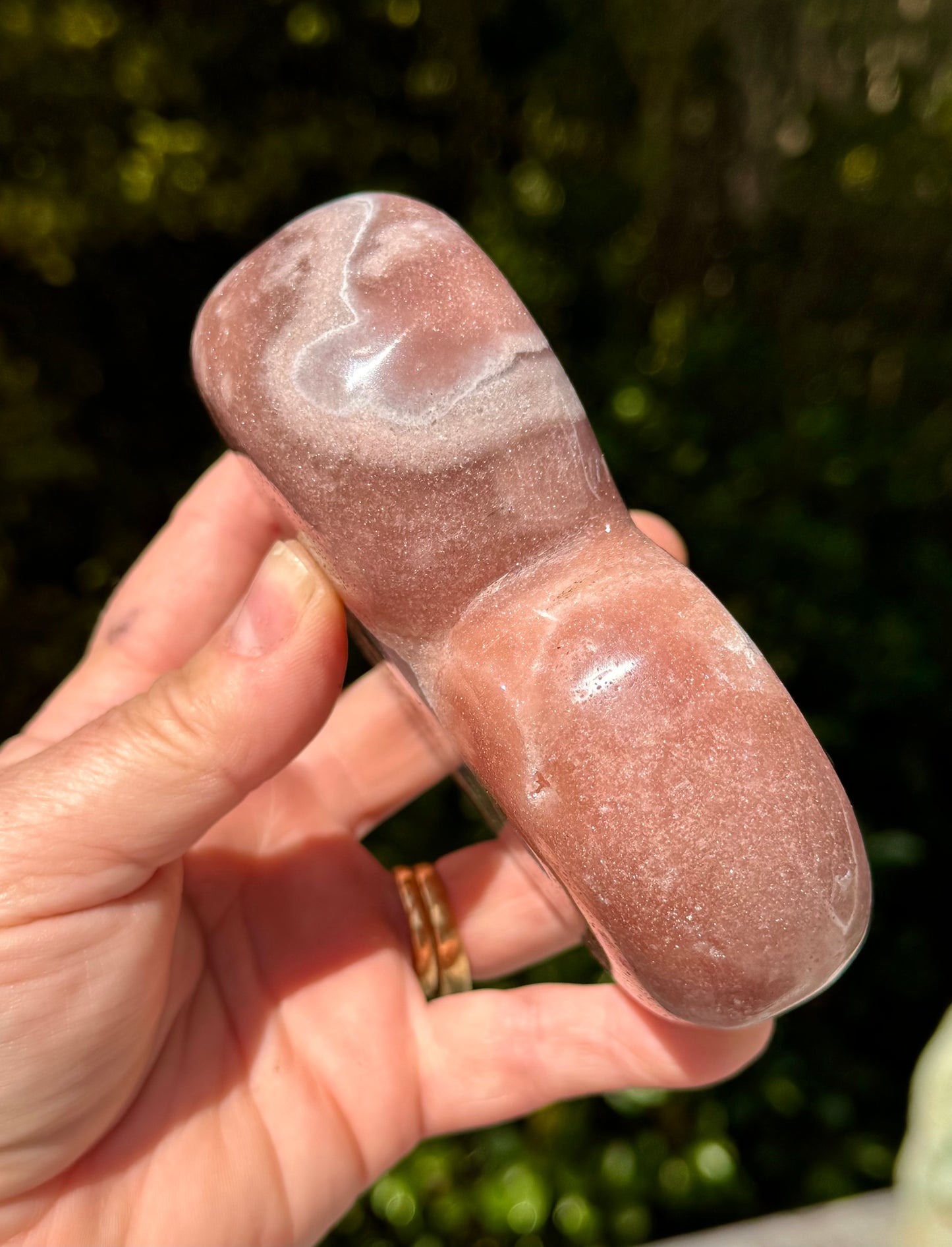 Pink Amethyst carved Heart - Rare Druze