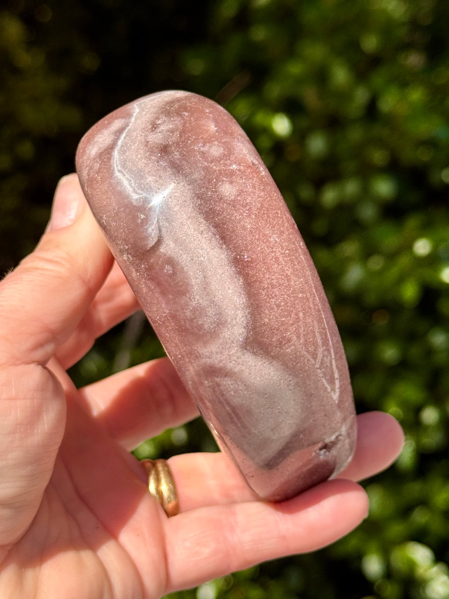 Pink Amethyst carved Heart - Rare Druze
