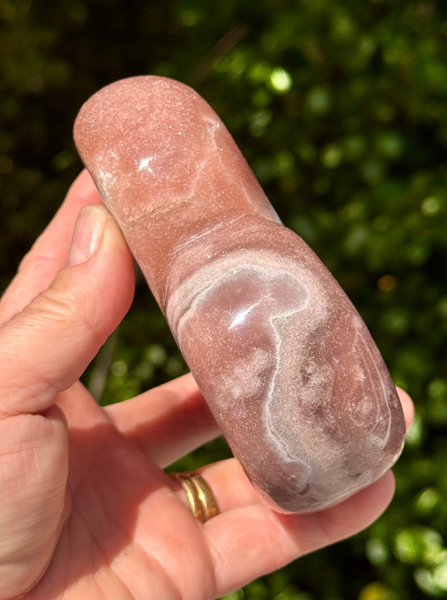 Pink Amethyst carved Heart - Rare Druze