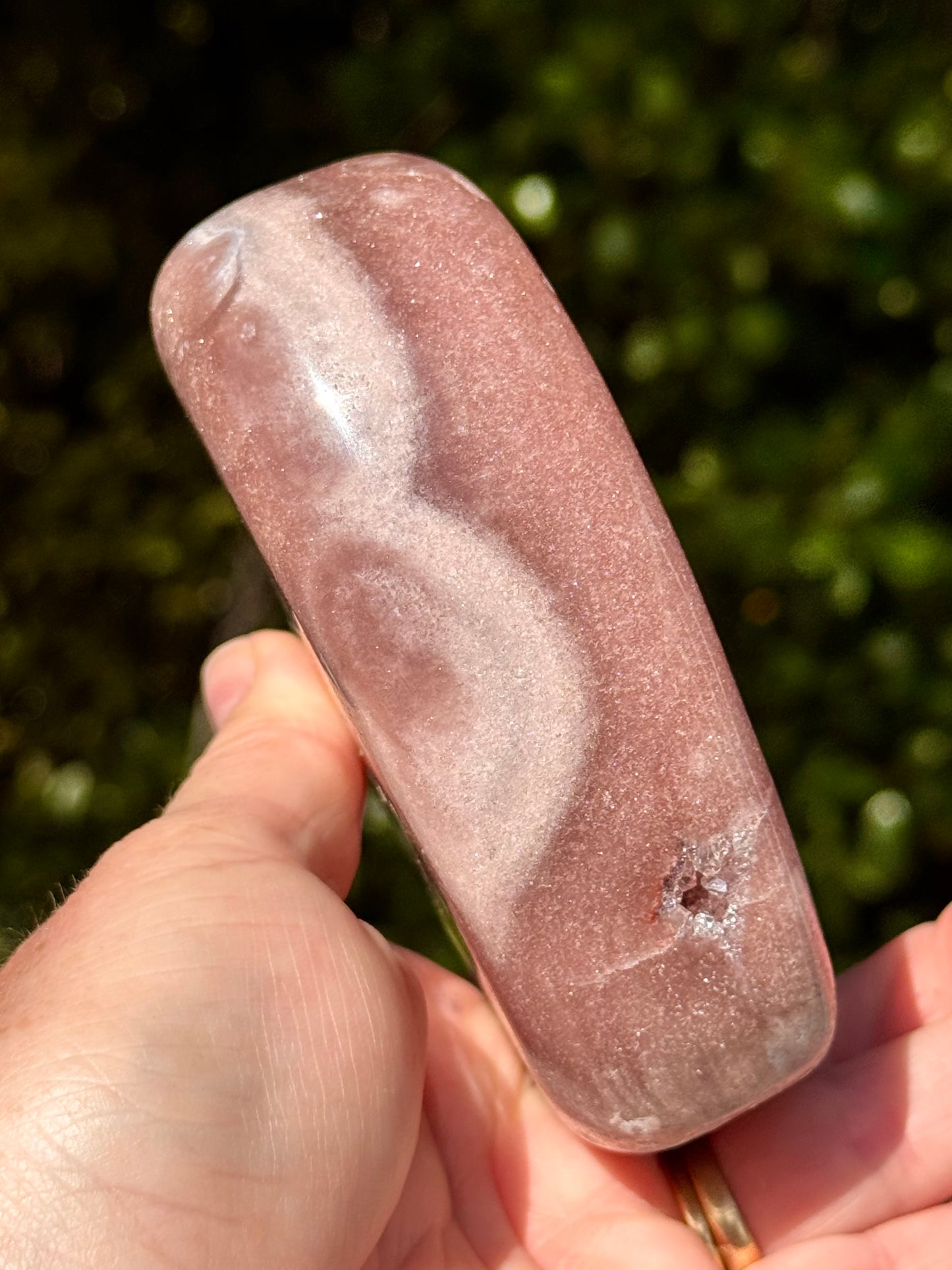 Pink Amethyst carved Heart - Rare Druze