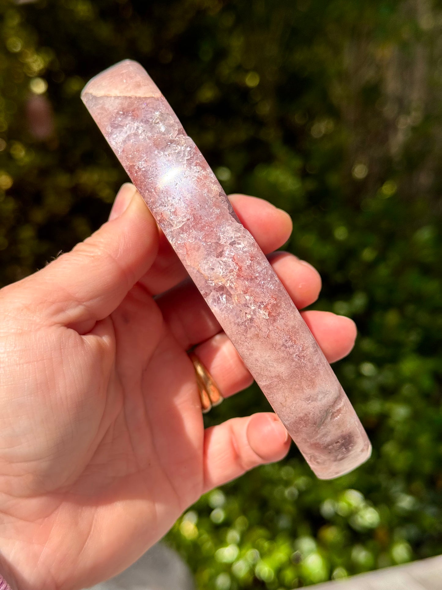 Pink Amethyst carved Face in the Crescent Moon - Rare Druze