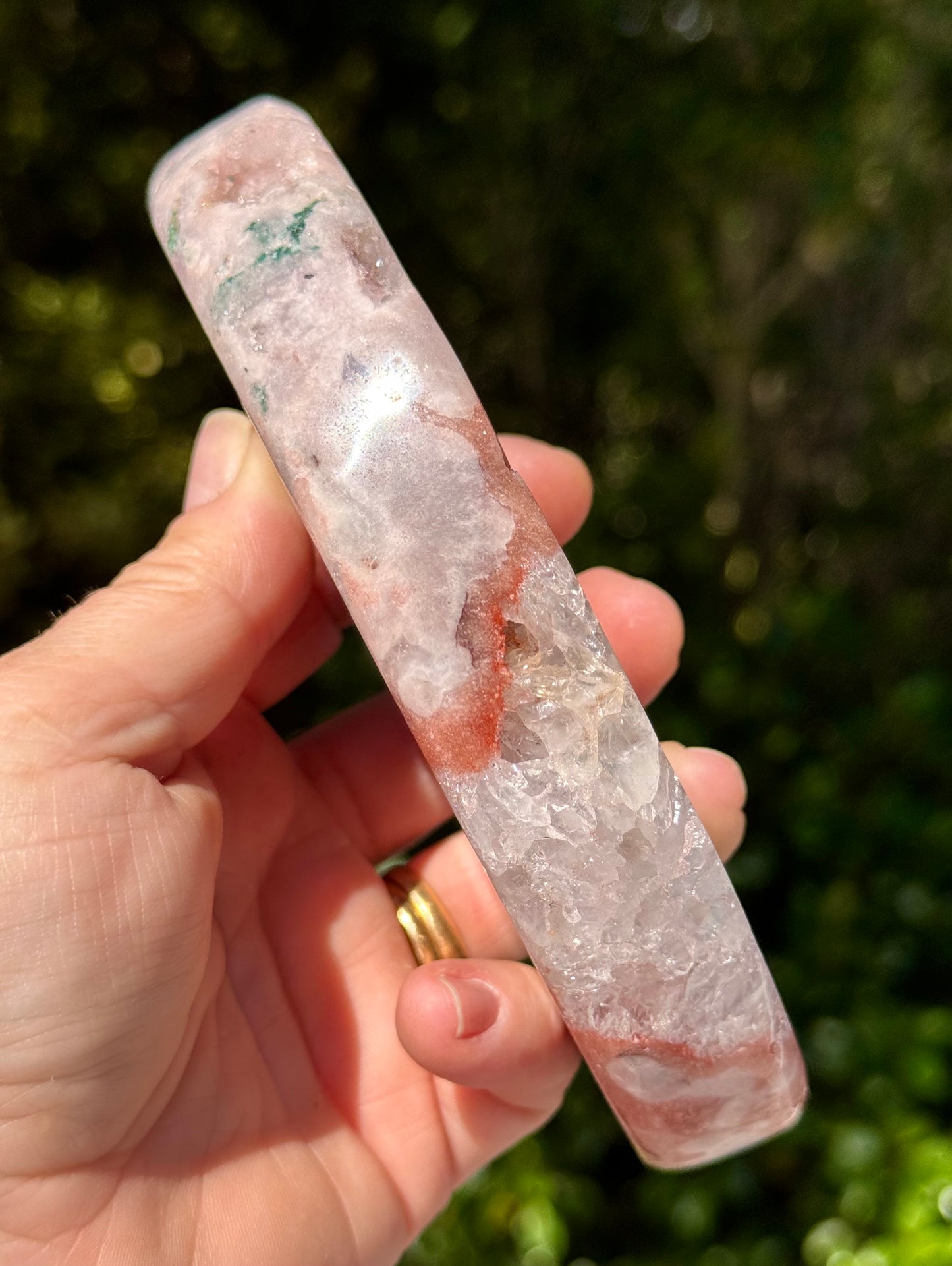 Pink Amethyst carved Face in the Crescent Moon - Rare Druze