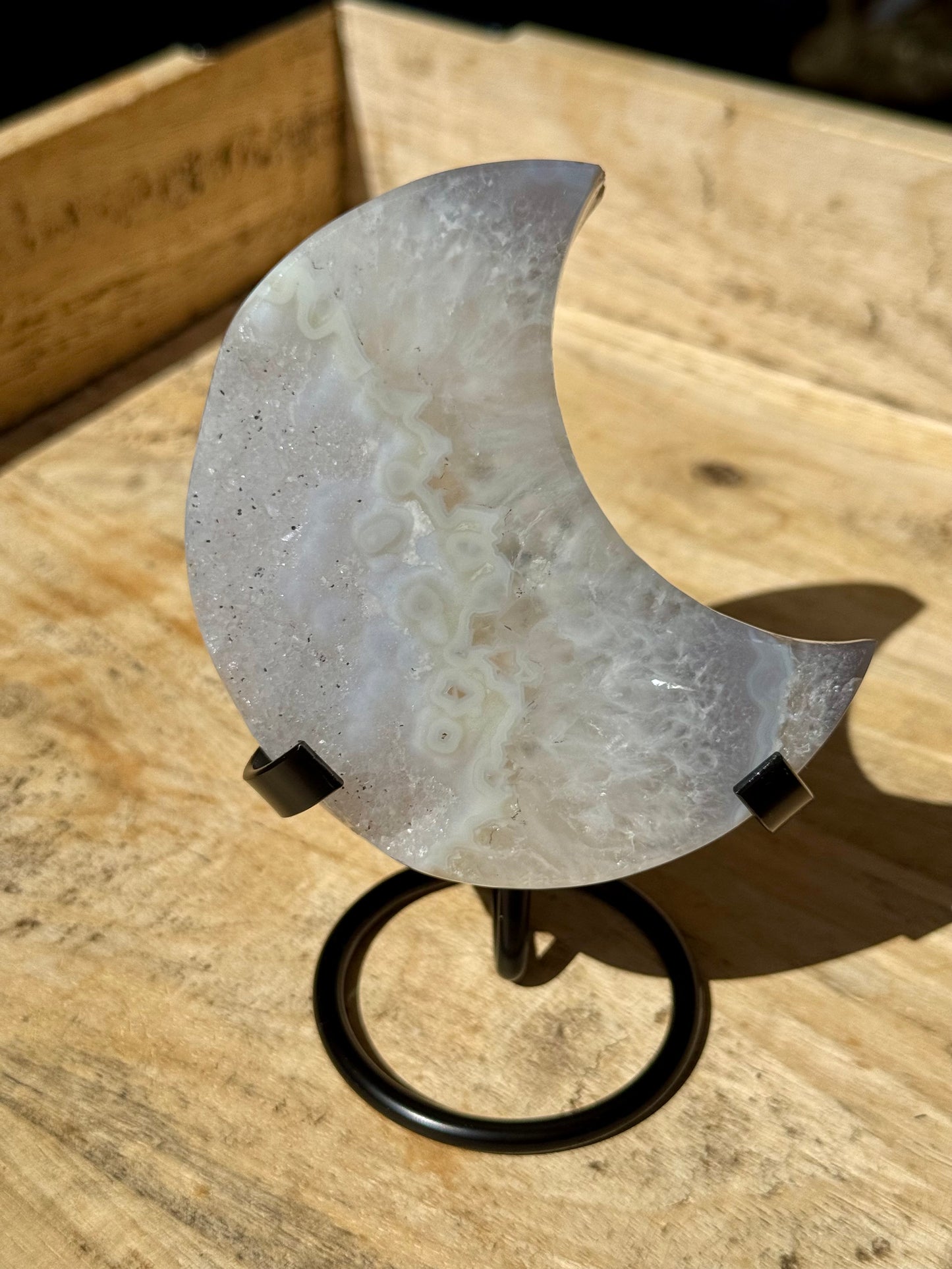 Druzy Agate Crescent Moon 3